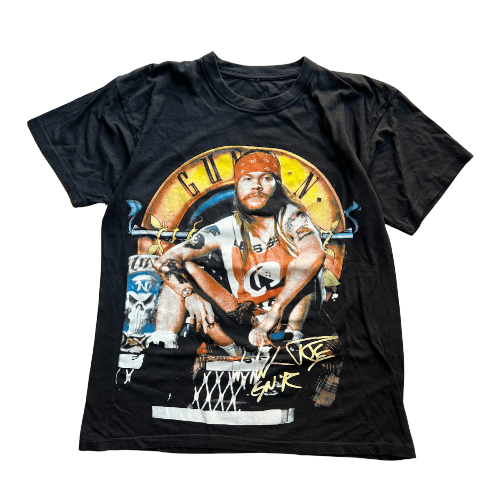 W AxL Rose Guns N' Roses ヴィンテージTシャツ Guns N Roses Vintage Axl Rose Rock Band T-Shirt Tee 90s Size