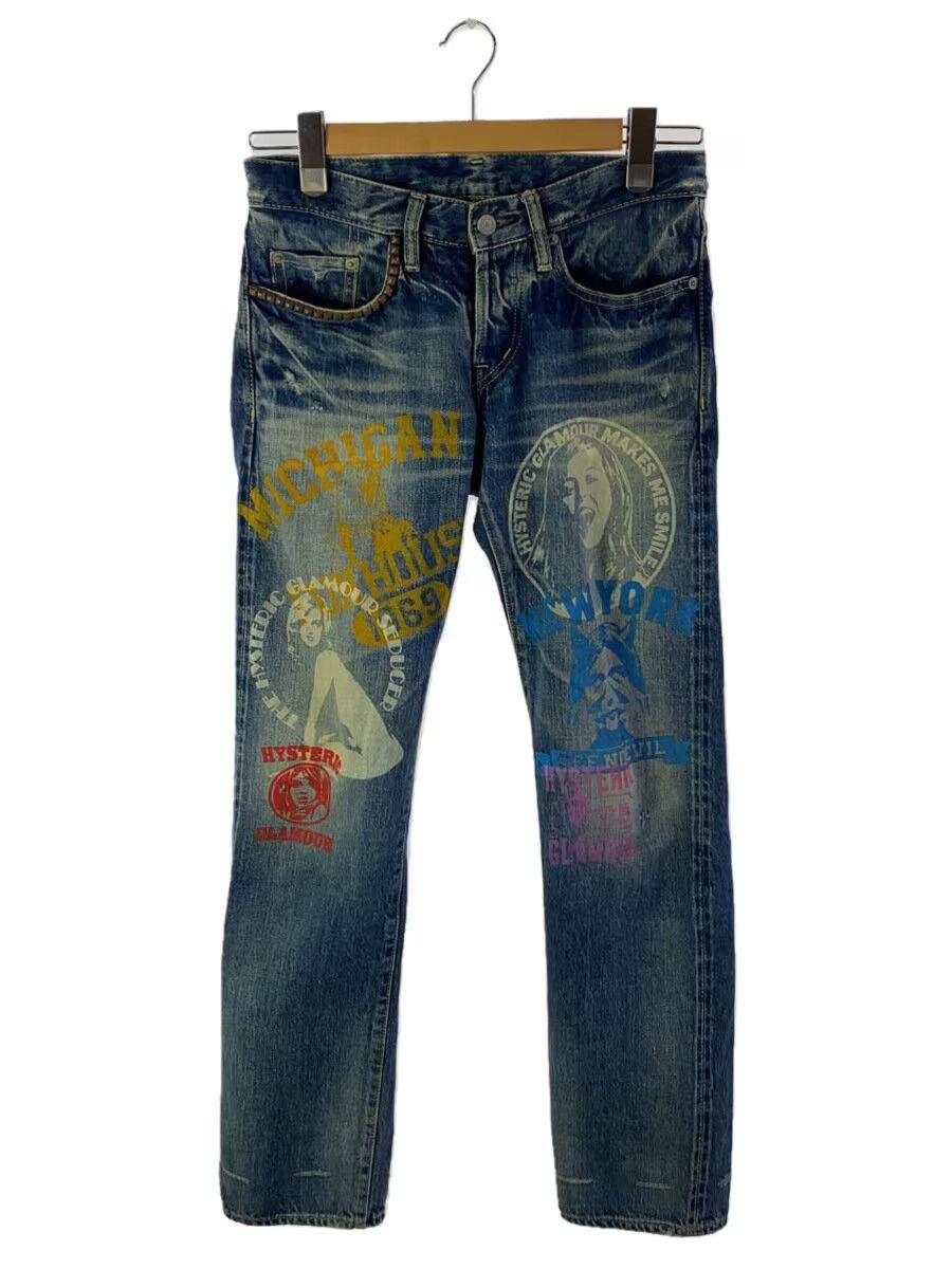 Hysteric Glamour Archive Printed Studded Denim Jeans Size US 29 - 1 Thumbnail
