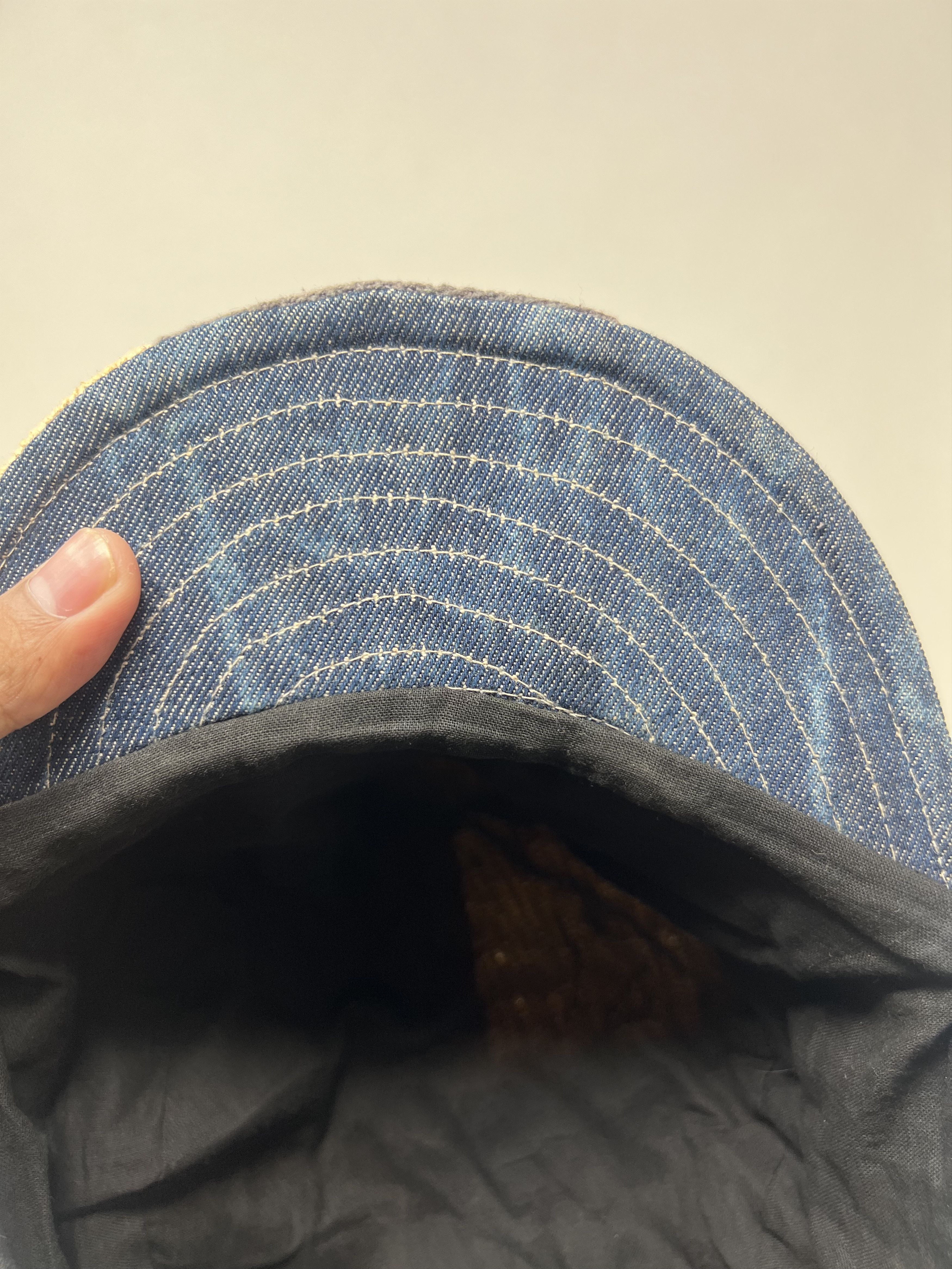 Japanese Brand Patchwork Indigo Sashiko Hat Size ONE SIZE - 13 Thumbnail
