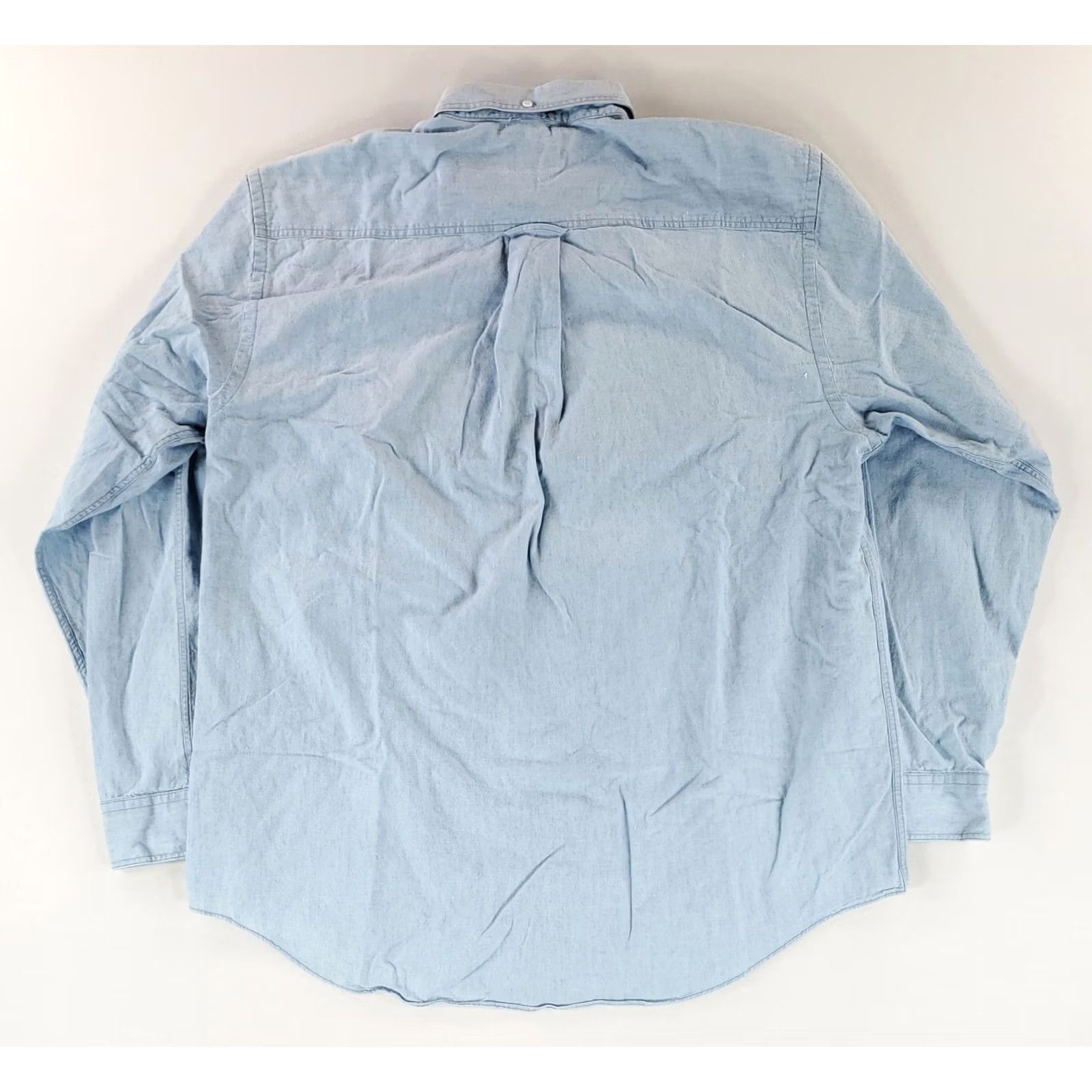 Izod VINTAGE Izod Lacoste Shirt Chambray Button Down Blue Long Sleeve Mens L Size US L / EU 52-54 / 3 - 4 Thumbnail