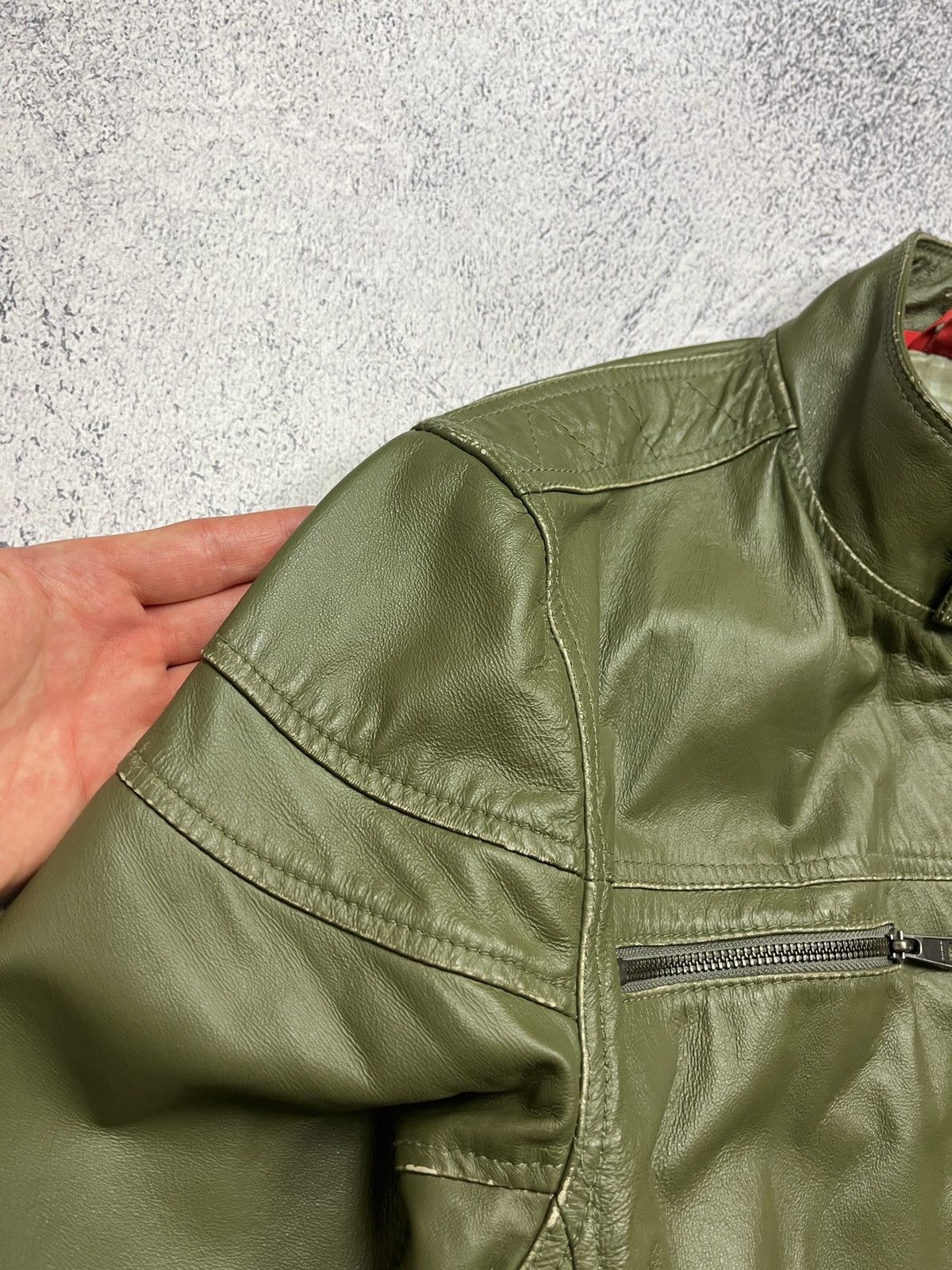 Puma Puma Green Leather Jacket Motorcycle Avant Garde Hype Rare Size US S / EU 44-46 / 1 - 6 Thumbnail