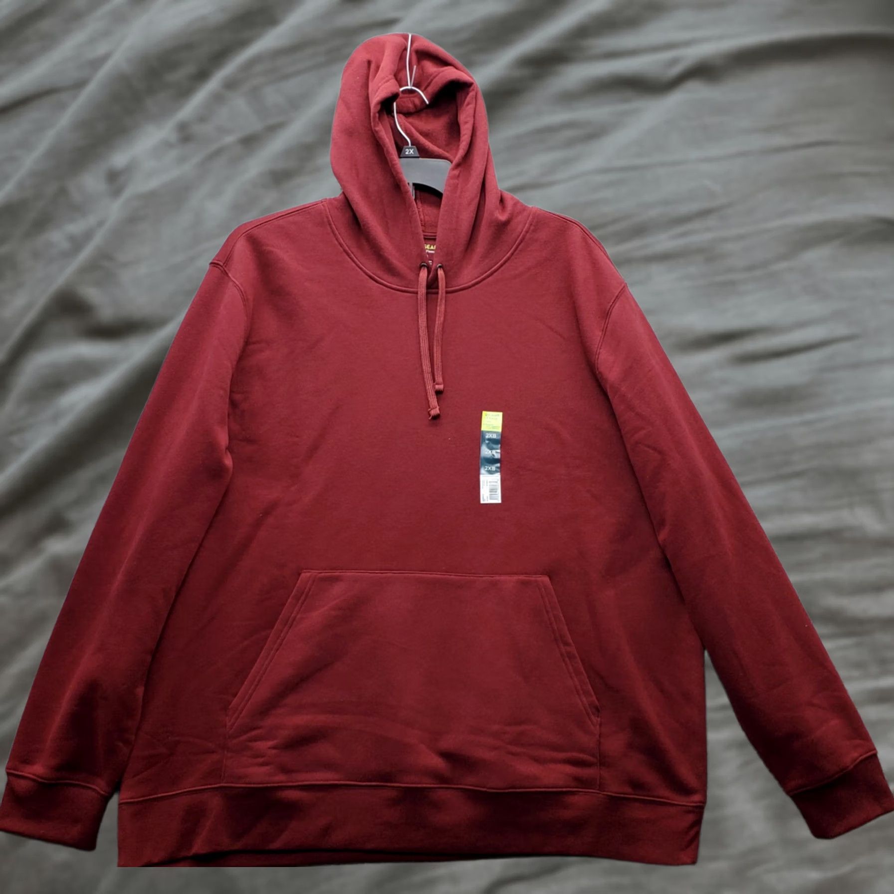 Tek Gear Tek Gear Hoodie Men 2XB Dark Red Ultrasoft Fleece Lined Kangaroo Pocket Rib Cuff Pullover Shirt Mens Size 2XB Red Size US XXL / EU 58 / 5 - 1 Thumbnail