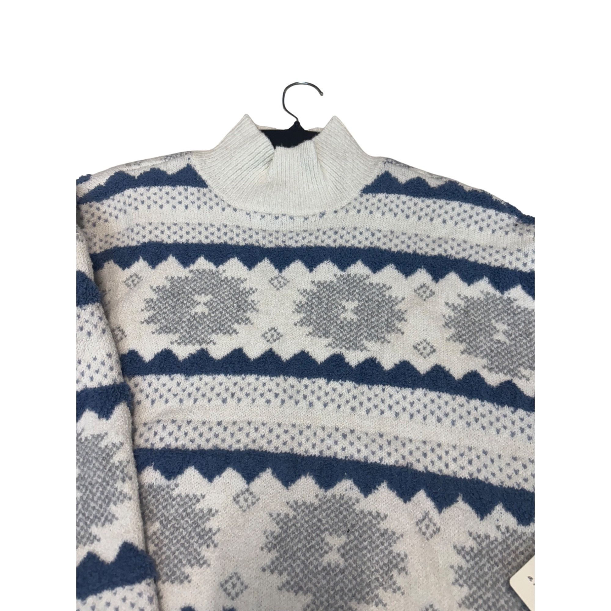 Other a.n.a. Mock Neck Textured Nordic Sweater, Whisper Pattern, S Size ONE SIZE - 4 Thumbnail