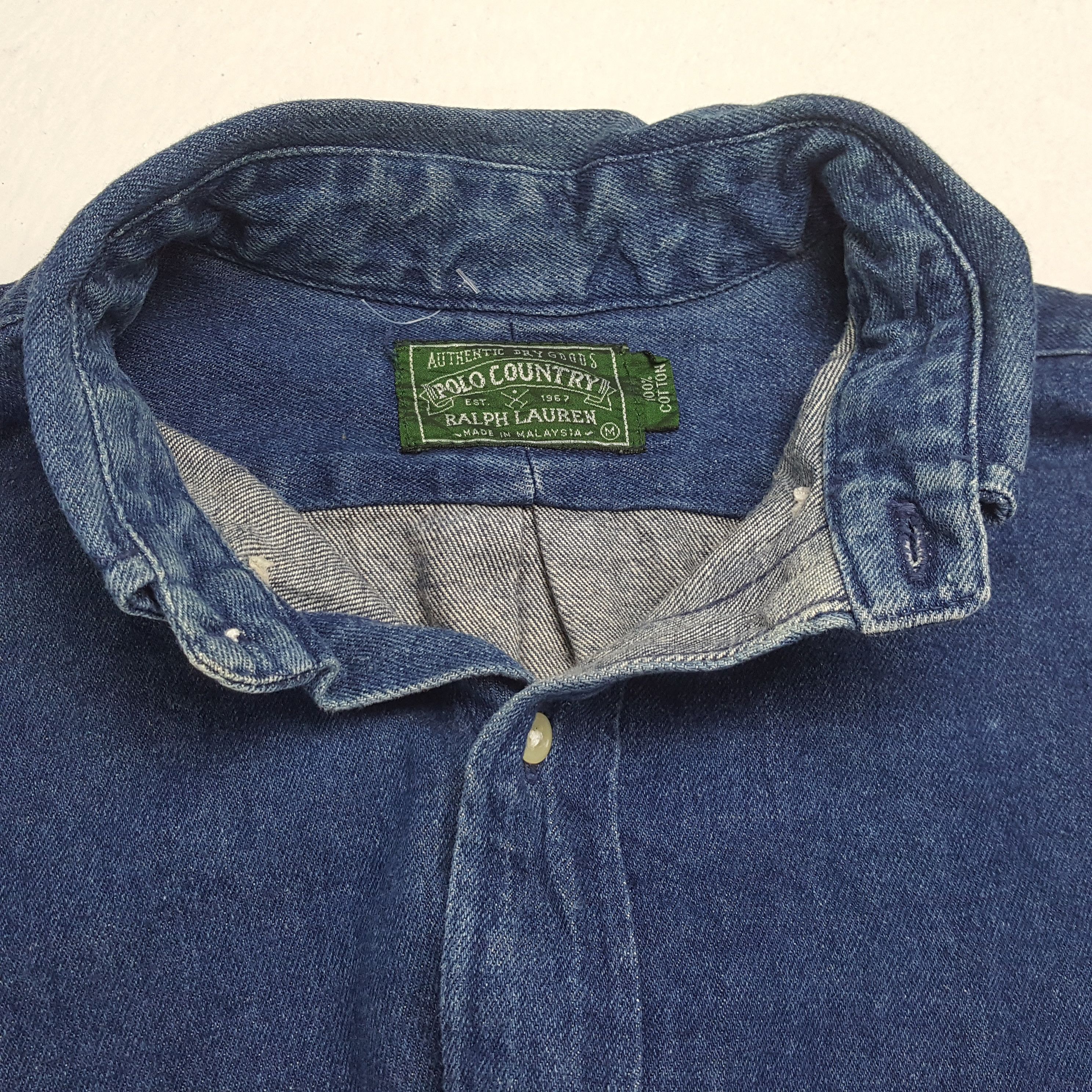 Polo Ralph Lauren × Vintage Vintage POLO by RALPH LAUREN Fashion Brand Denim Shirt Size US M / EU 48-50 / 2 - 8 Thumbnail
