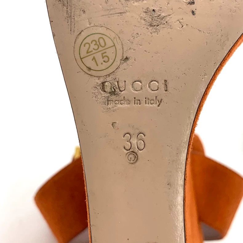 Gucci Orange horse buckle thick-soled sandals, high heels Size US 6 / IT 36 - 6 Thumbnail