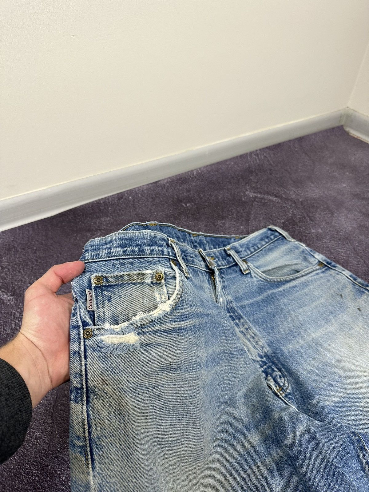 Carhartt × Vintage Vintage 90s Carhartt Baggy Work Light Blue Denim Jeans Pants Size US 38 / EU 54 - 9 Thumbnail