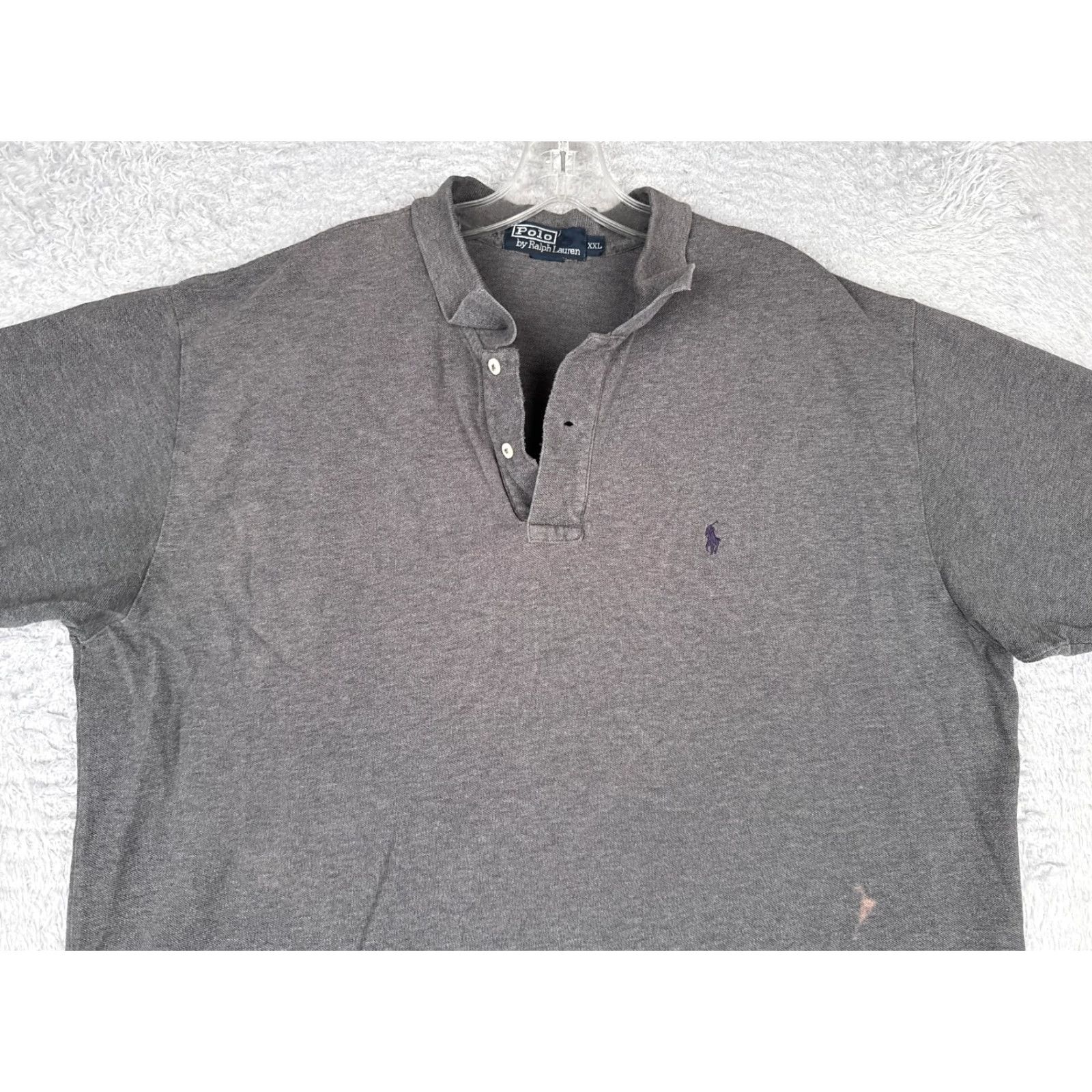 Ralph Lauren VINTAGE Ralph Lauren Polo Shirt Men 2XL Gray Short Sleeve Cotton Slim Polo Shirt 2XL Mens Size US XXL / EU 58 / 5 - 4 Thumbnail