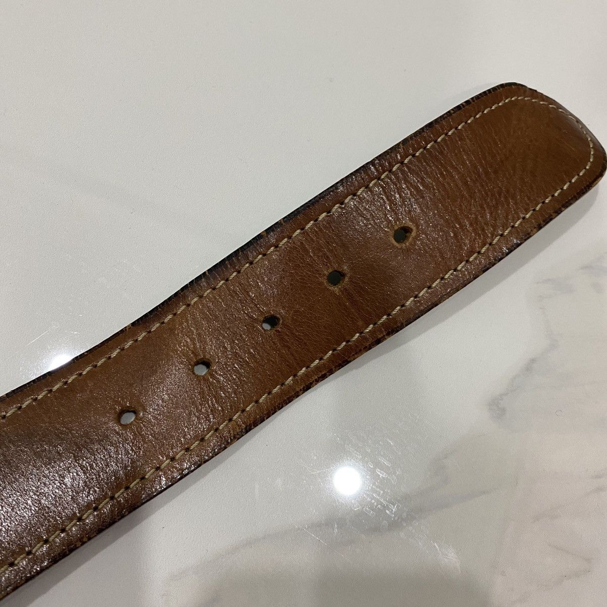 Emporio Armani VTG Emporio Armani Spanish Civil War Eagle Buckle Leather Size 32 - 5 Thumbnail