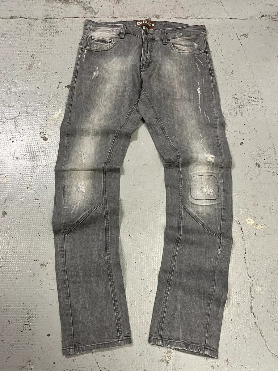 John Galliano SS2013 John Galliano Grey Denim Distressed Slim Jeans Size US 32 / EU 48 - 1 Thumbnail