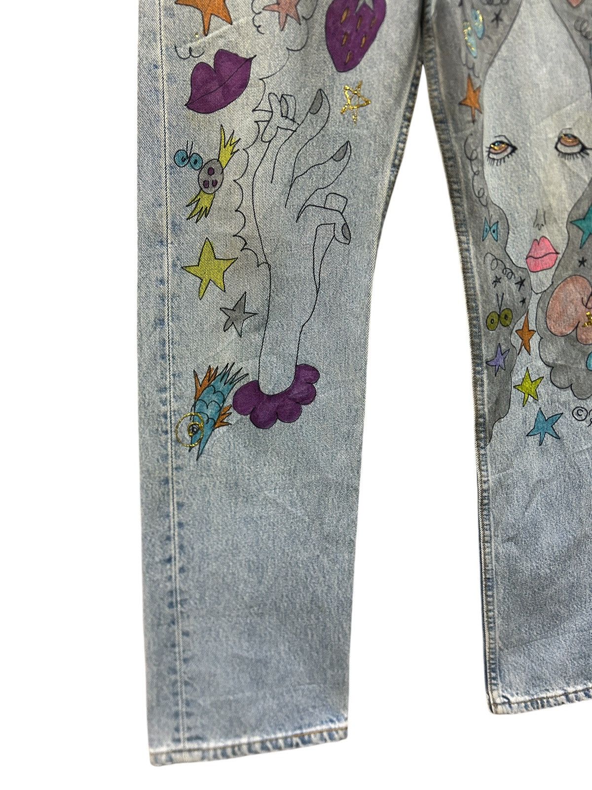 Levi's × Levi's Vintage Clothing Vintage Levi’s 501 Custom Aditi Art Overprint Jeans Size 30" / US 8 / IT 44 - 7 Thumbnail