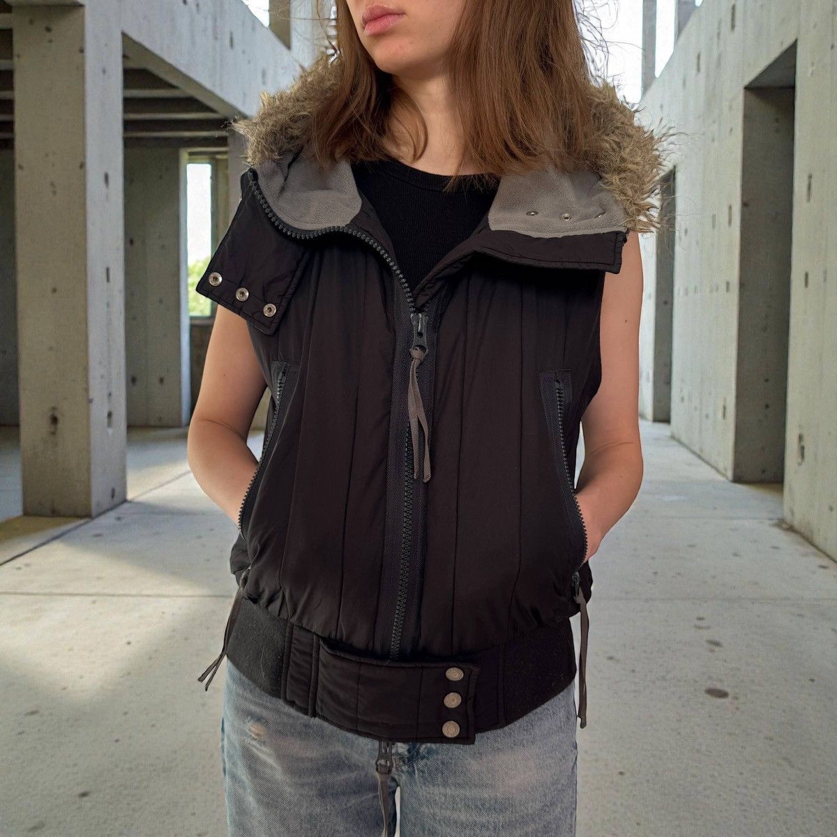 Bench Bench Vintage Gorpcore Y2K Faux Fur Hooded Jacket Size L / US 10 / IT 46 - 2 Thumbnail