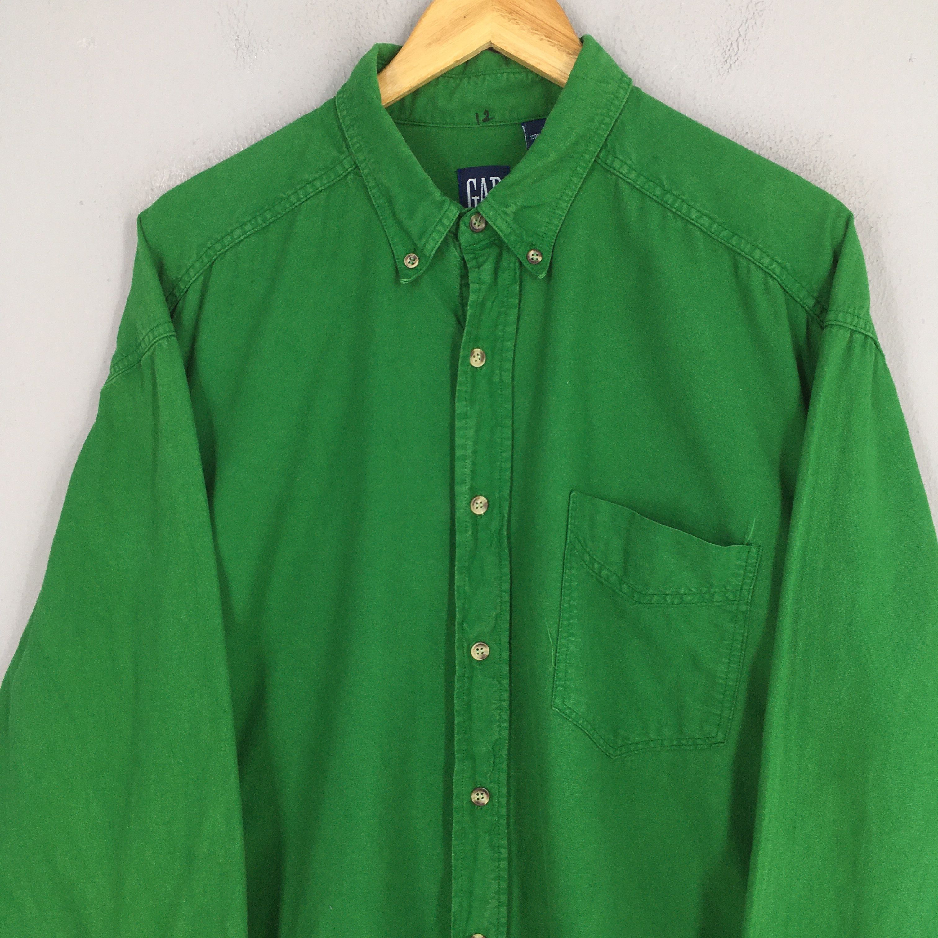 Gap Vintage 90s Gap Green Plain Shirt Large Size US L / EU 52-54 / 3 - 2 Thumbnail