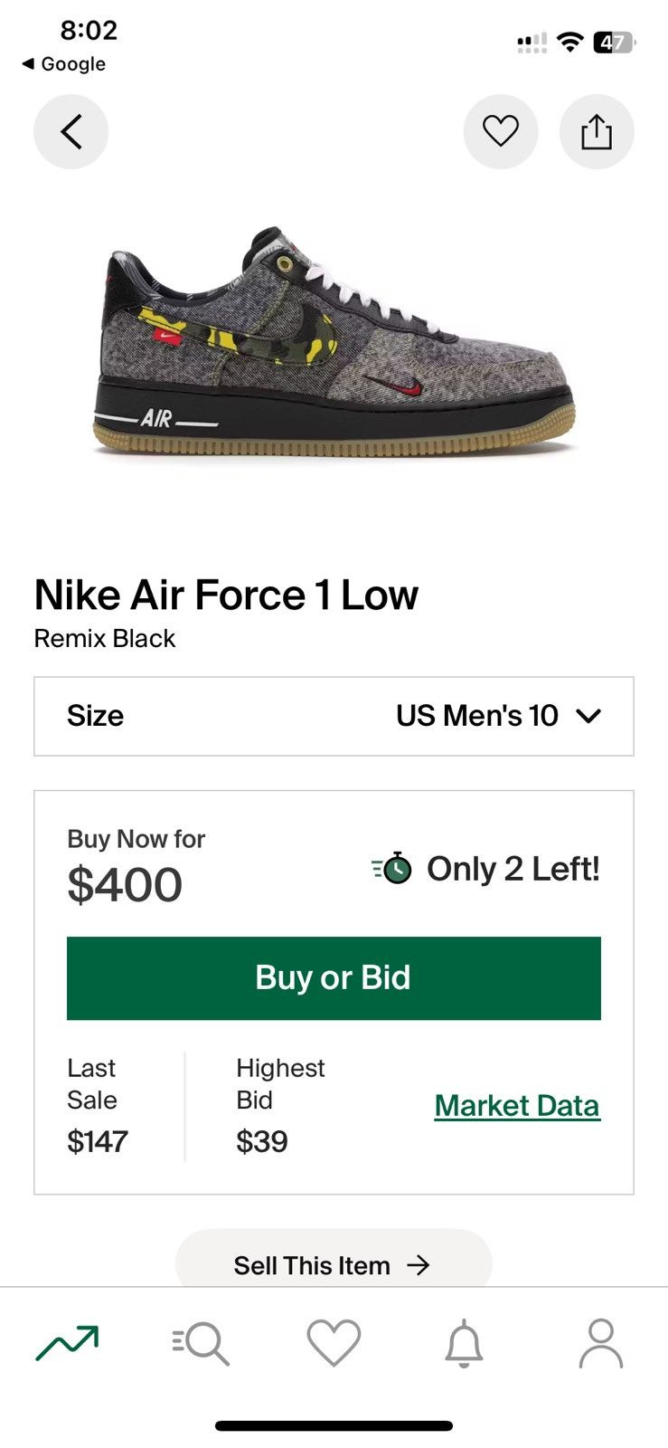 Nike AF-1 Low Remix Black Size US 10 / EU 43 - 13 Thumbnail