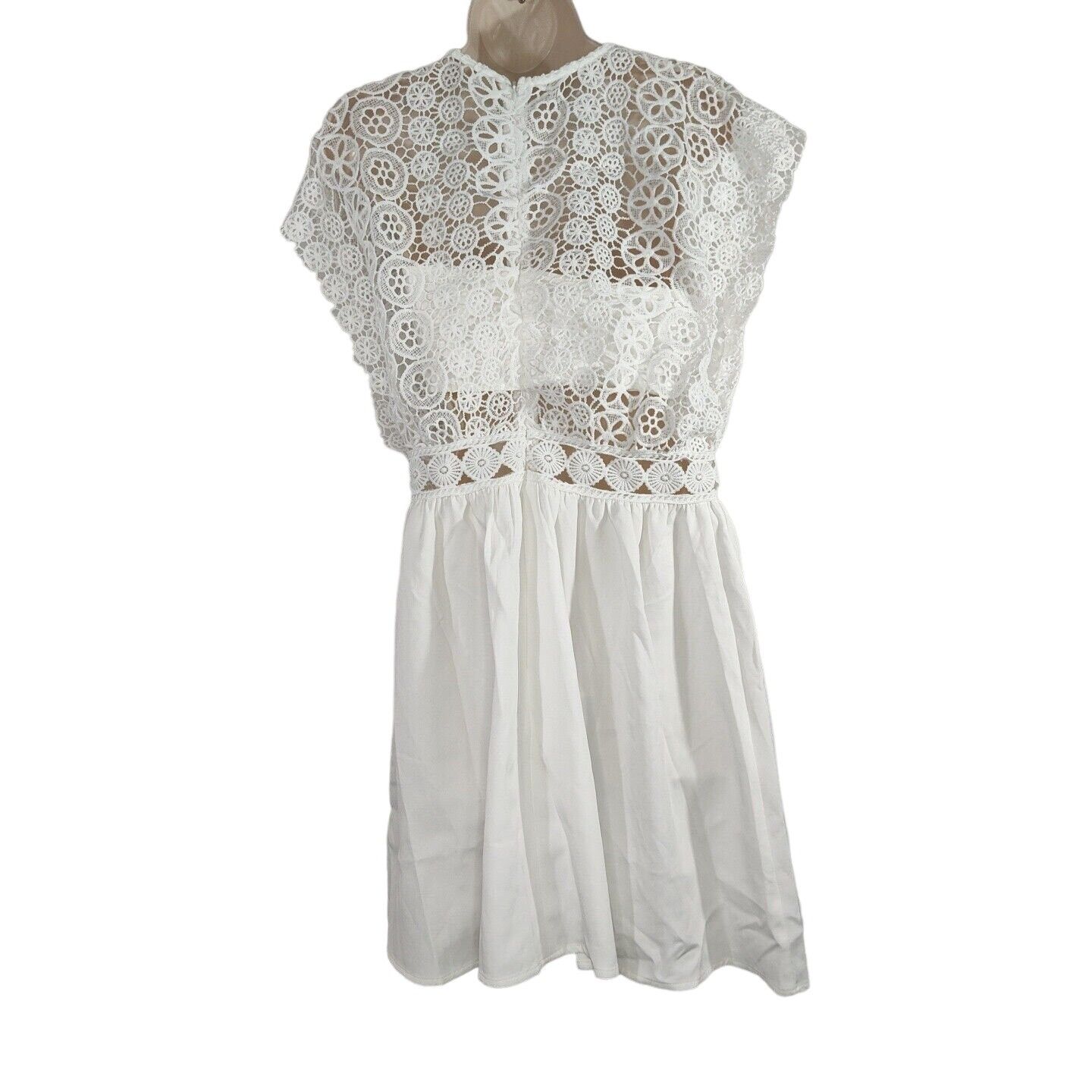 Other Area Stars White Lace Bodice Mini Dress Women Size L Size L / US 10 / IT 46 - 5 Thumbnail