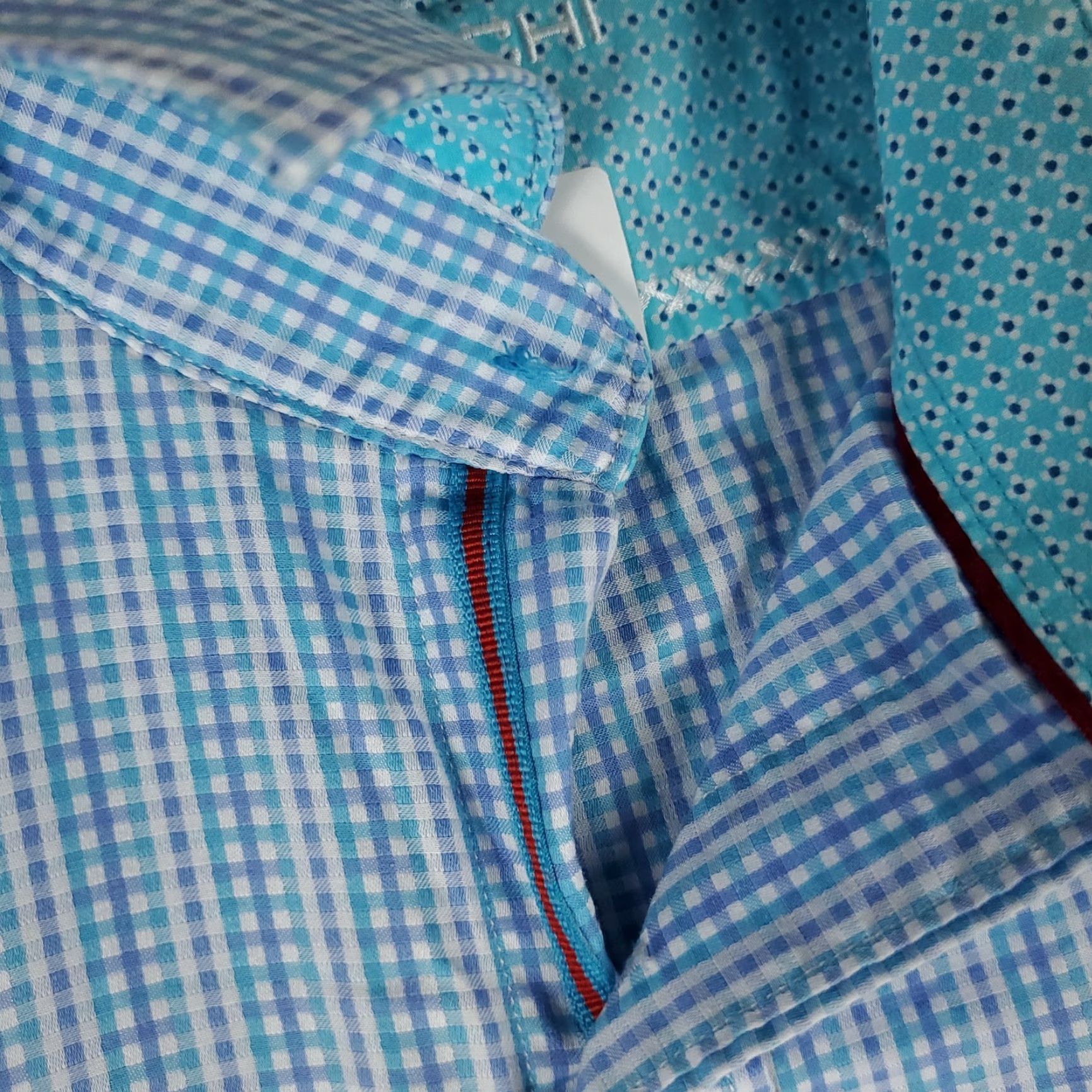 BUGATCHI Bugatchi Uomo Blue Plaid Button-Up Shirt Mens Medium Short Sleeve Classic Fit Casual Size US M / EU 48-50 / 2 - 3 Thumbnail