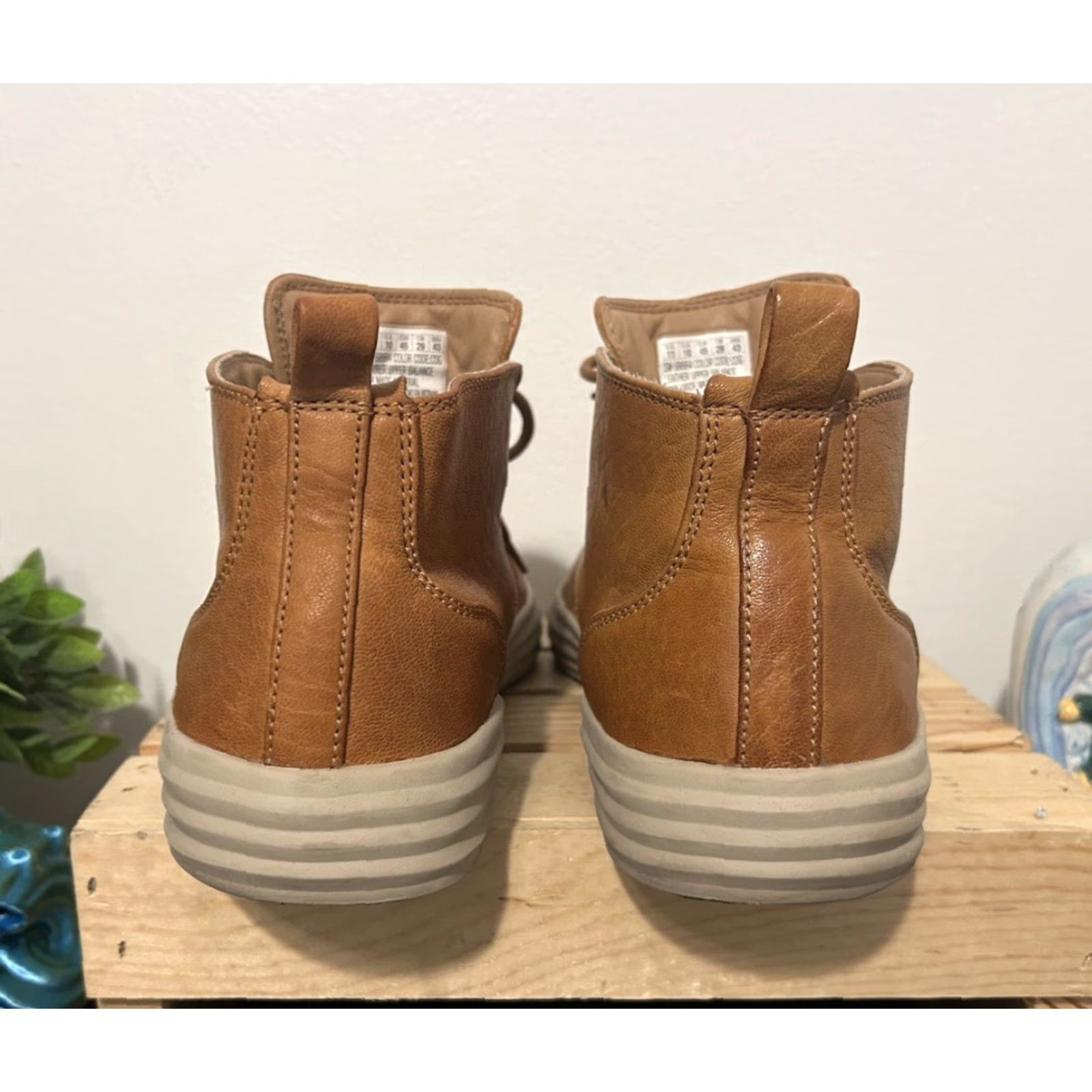 Vintage VINTAGE? No. Just rearrange: Mark Nason Mens Boot LaceUp Chelsea Leather Mid Chukka Brown Tan 11 Leather Upper Insole Outsole Casual Mens Shoes Size US 11 / EU 44 - 6 Thumbnail
