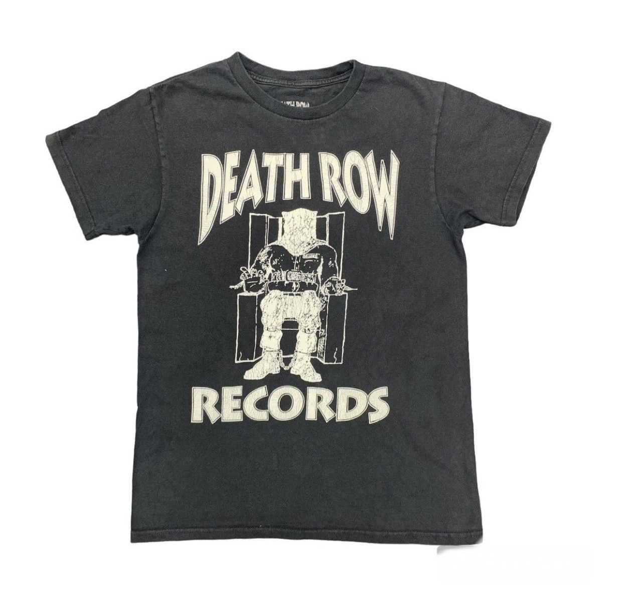 image of Thrashed Faded Death Row Records Rap Tees Tshirt in Black, Men's (Size Small)