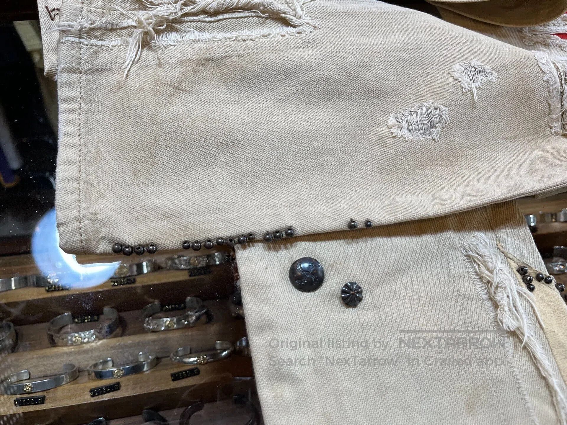 RRL Ralph Lauren distressed cream denim pants by ralph lauren. Size 26" / US 2 / IT 38 - 7 Thumbnail