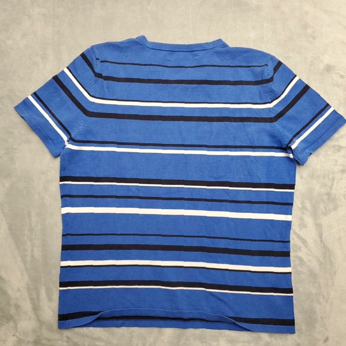Pendleton VINTAGE Pendleton Shirt Women Small Blue Striped Knit Silk Blend Short Sleeve Minimalist Size S / US 4 / IT 40 - 3 Thumbnail