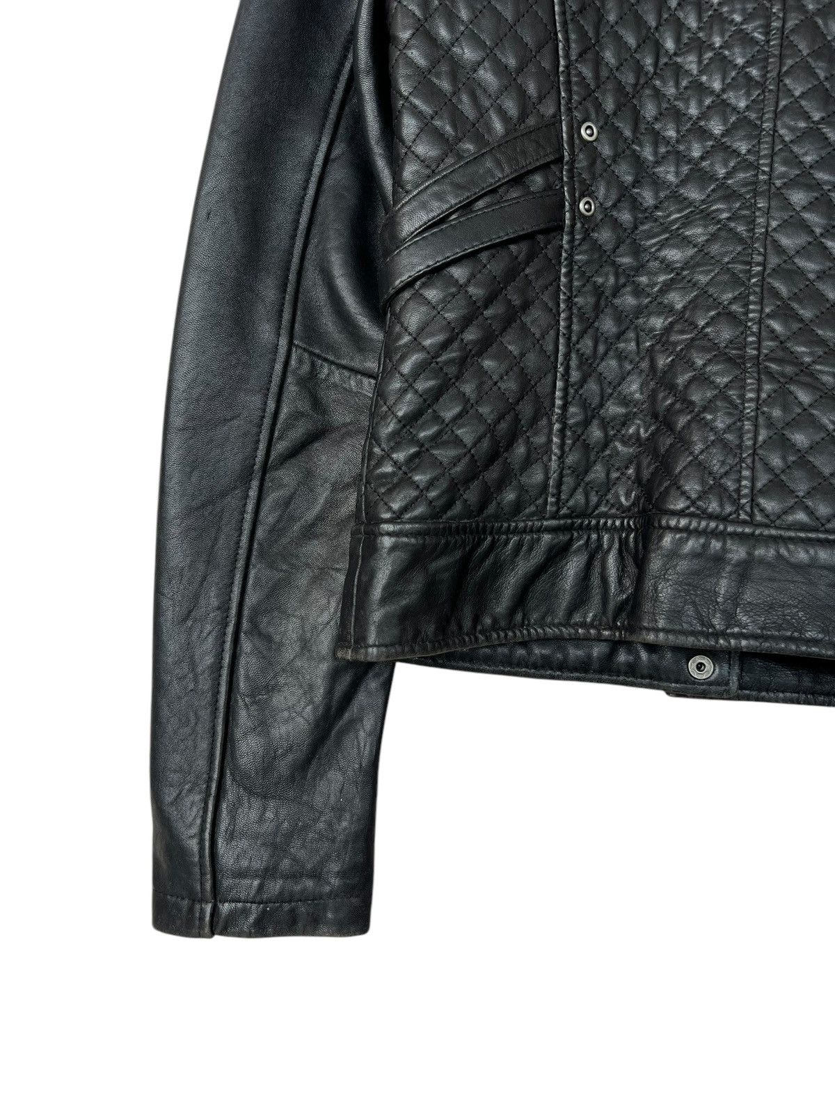 Japanese Brand DKNY Gothic Black Racing Biker Leather Jacket LGB ISWN Size XS / US 0-2 / IT 36-38 - 8 Thumbnail