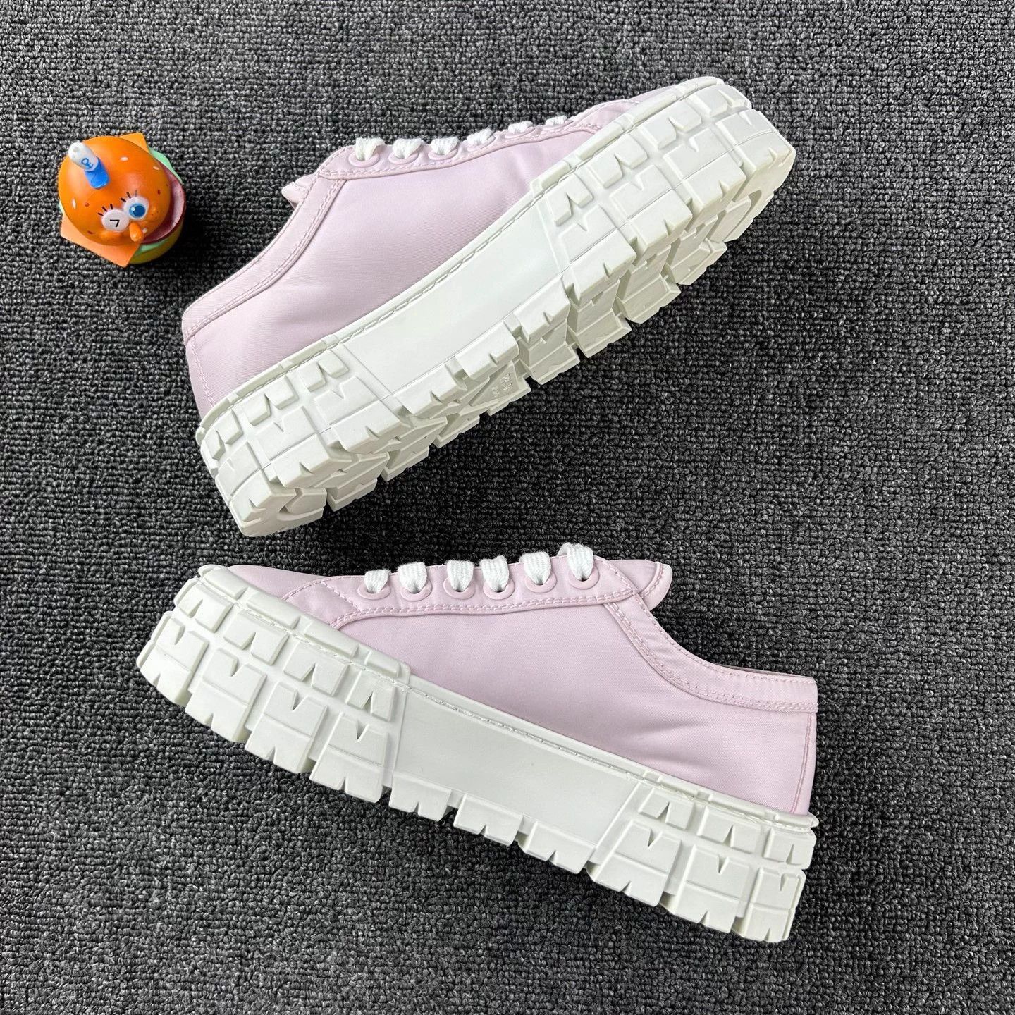 Prada Prada Pink Platform Cookie Sneakers 36 Triangle Logo Size US 6 / IT 36 - 3 Thumbnail