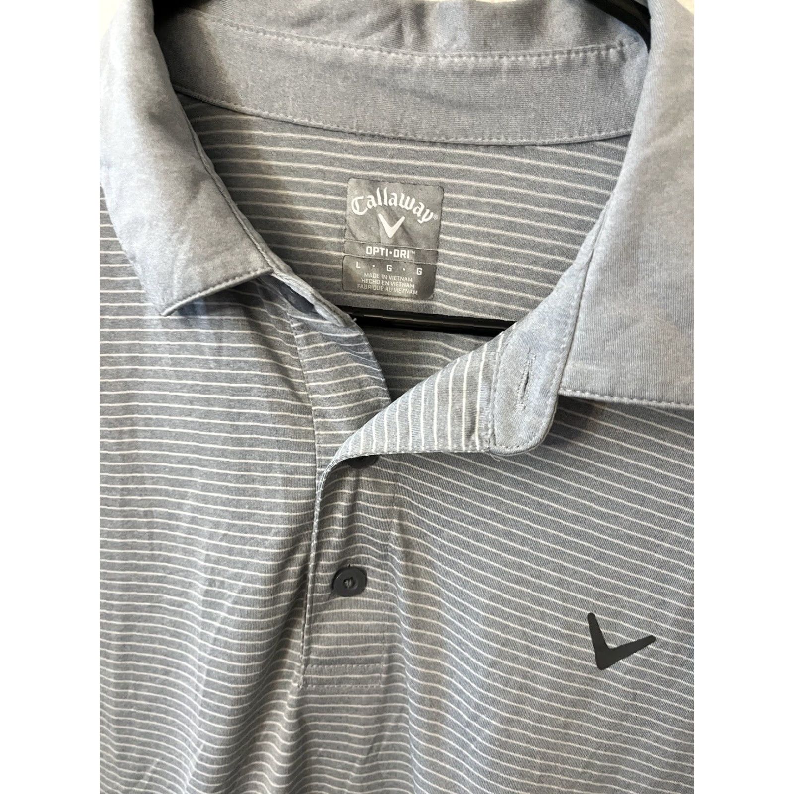 Callaway Callaway Polo Shirt Gray Striped Opti Dri Fit Mens Short Sleeve Size L Size US L / EU 52-54 / 3 - 2 Thumbnail