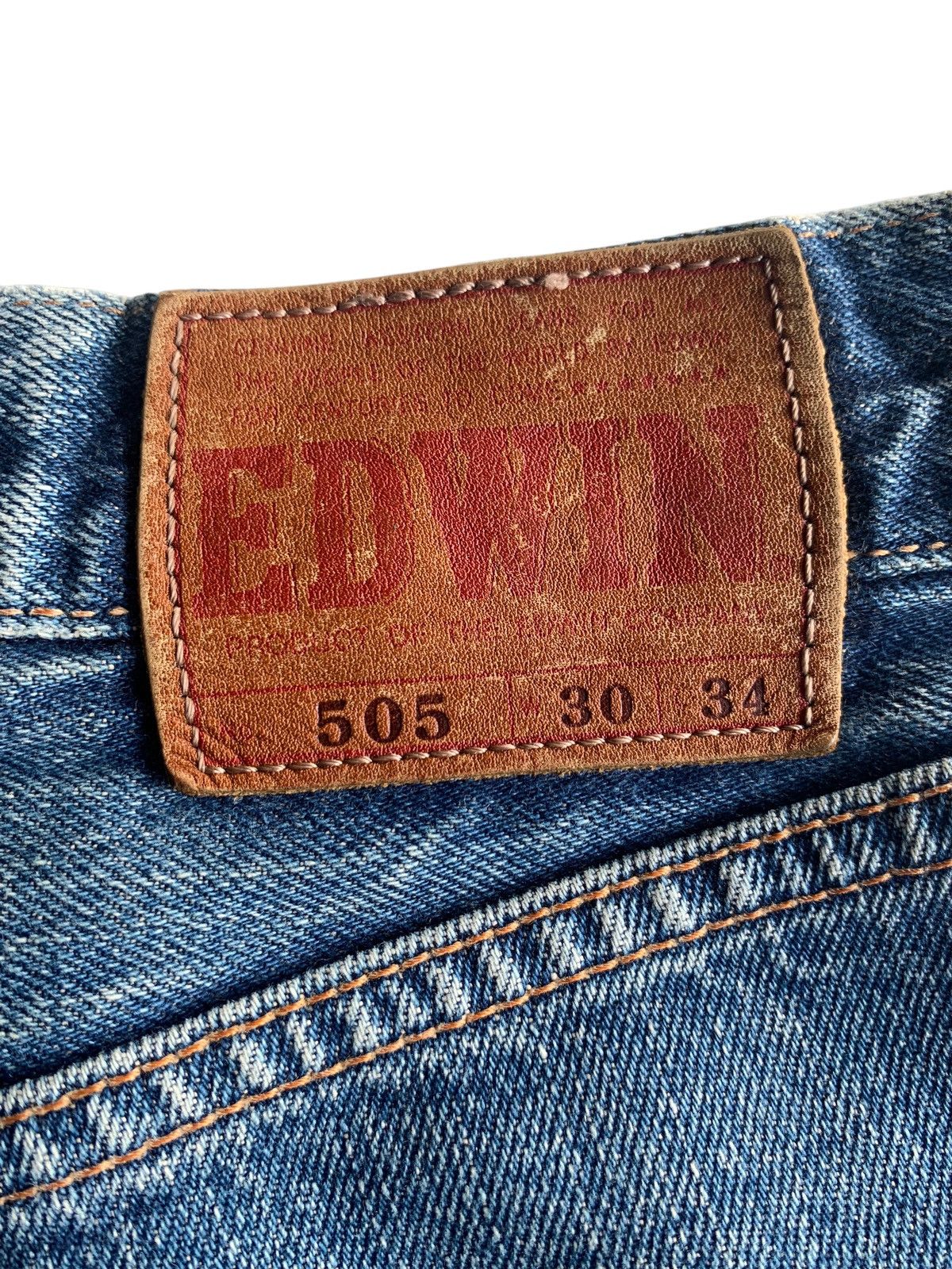 Edwin VINTAGE EDWIN 505 SELVEDGE BAGGY FADED DISTRESSED DENIM Size US 30 / EU 46 - 12 Thumbnail
