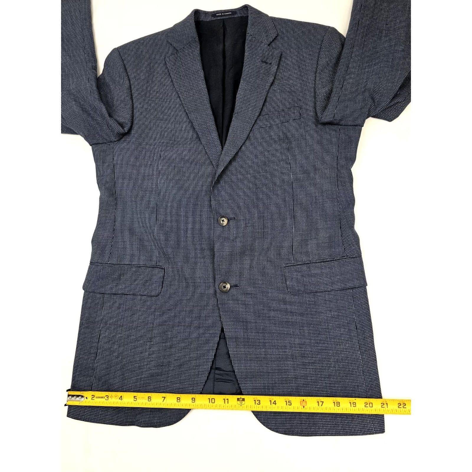 Loro Piana Cremieux Loro Piana 100% Wool Sport Coat Men 40L Blue Nailhead Blazer Size 40R - 2 Thumbnail