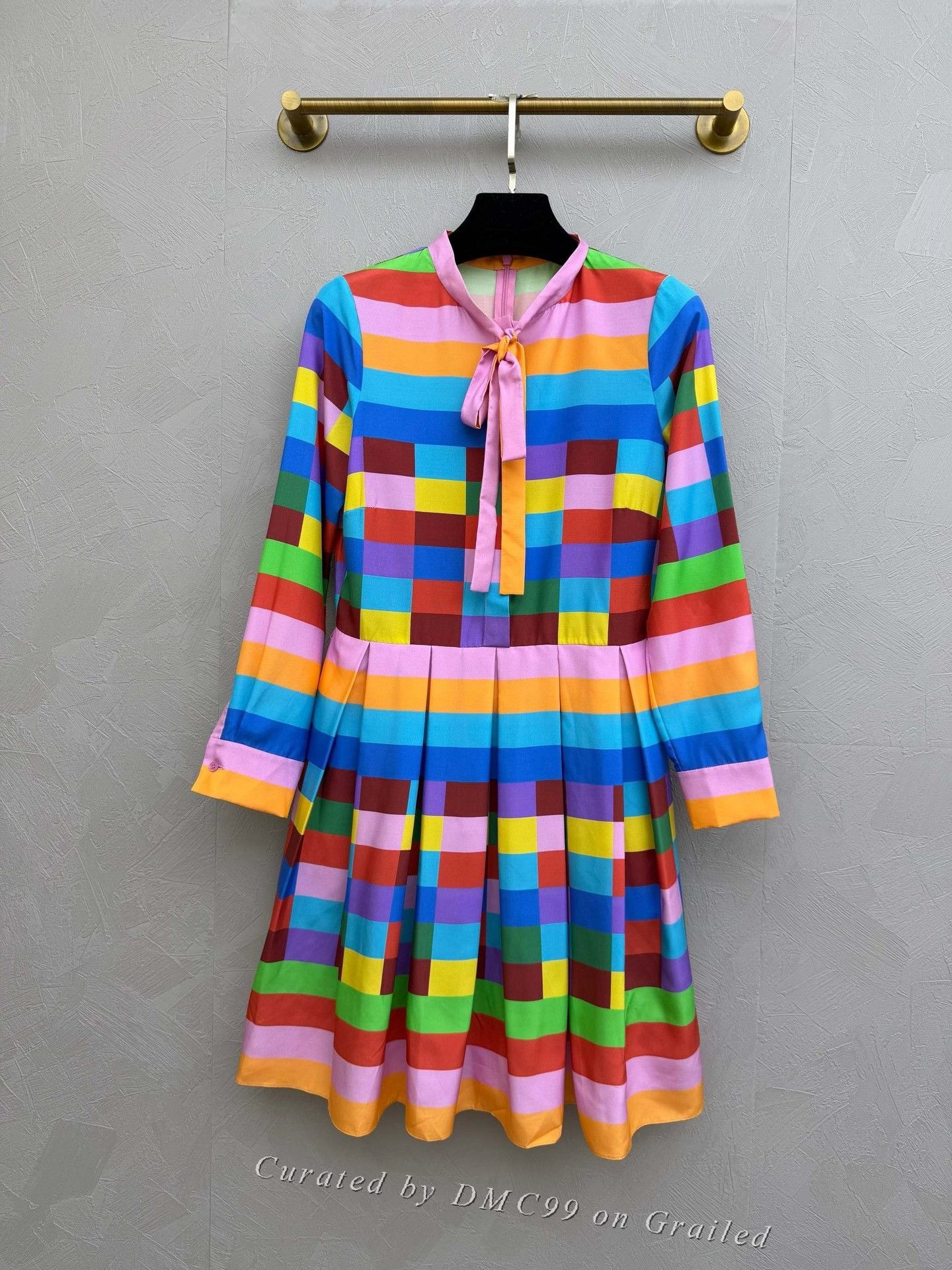 Valentino Valentino Rainbow Plaid Silk Dress Size M / US 6-8 / IT 42-44 - 1 Thumbnail