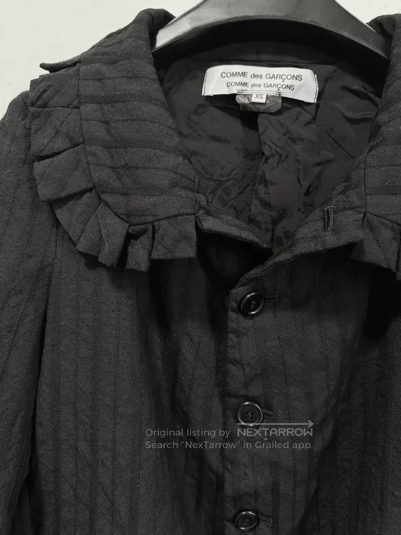 Comme des Garcons Comme Des Garcons Lace Collar Stripe Black Patterned Coat Size XS / US 0-2 / IT 36-38 - 4 Thumbnail