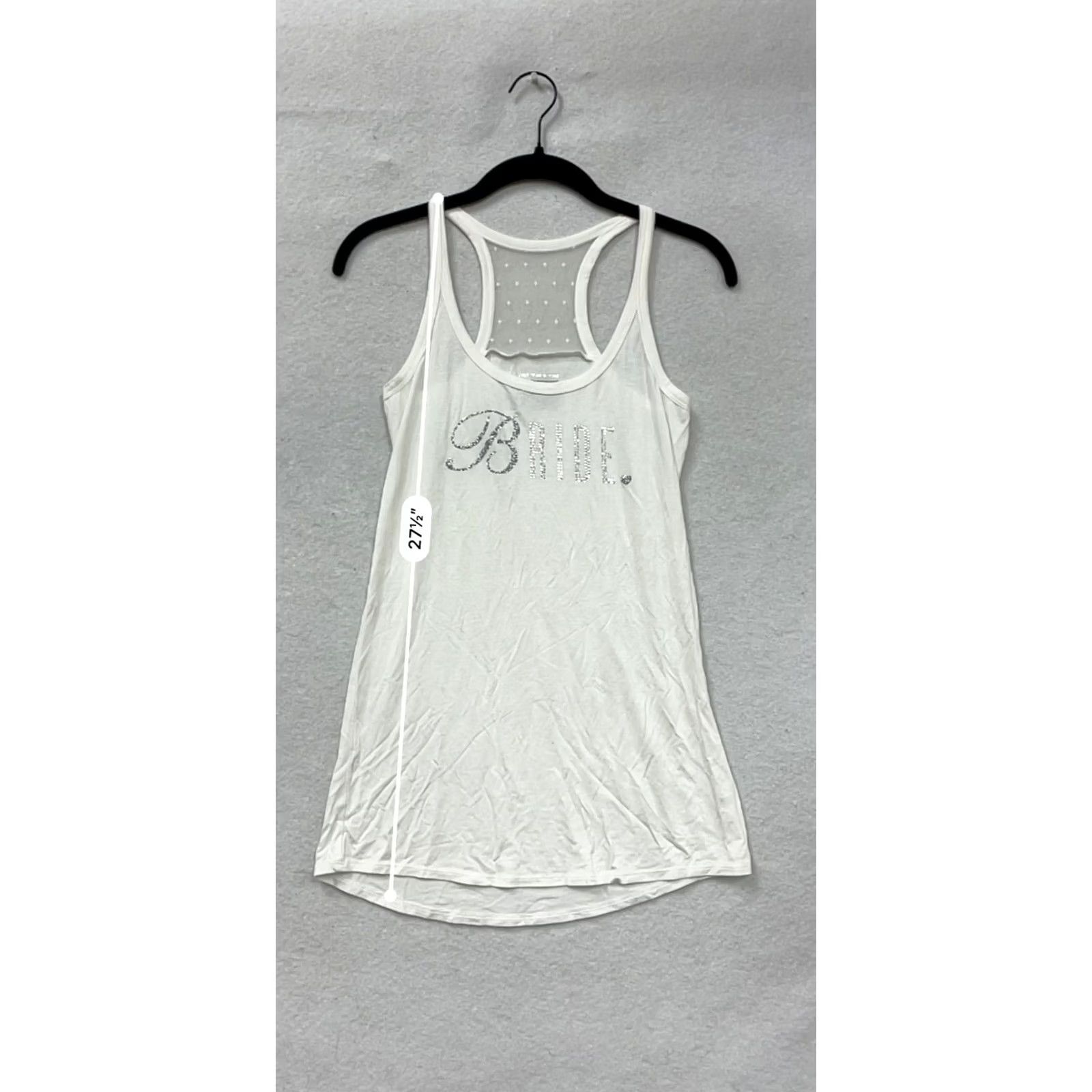 Victoria's Secret Victoria's Secret Tank Womens M White Bride Rhinestone Lettering Shirt Size M / US 6-8 / IT 42-44 - 7 Thumbnail