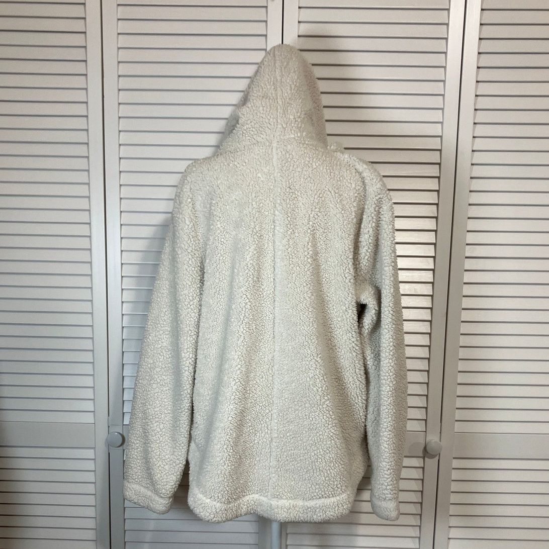 Loft Loft Cream Textured Knit Long Sleeve Hooded Jacket Women L Size L / US 10 / IT 46 - 2 Thumbnail