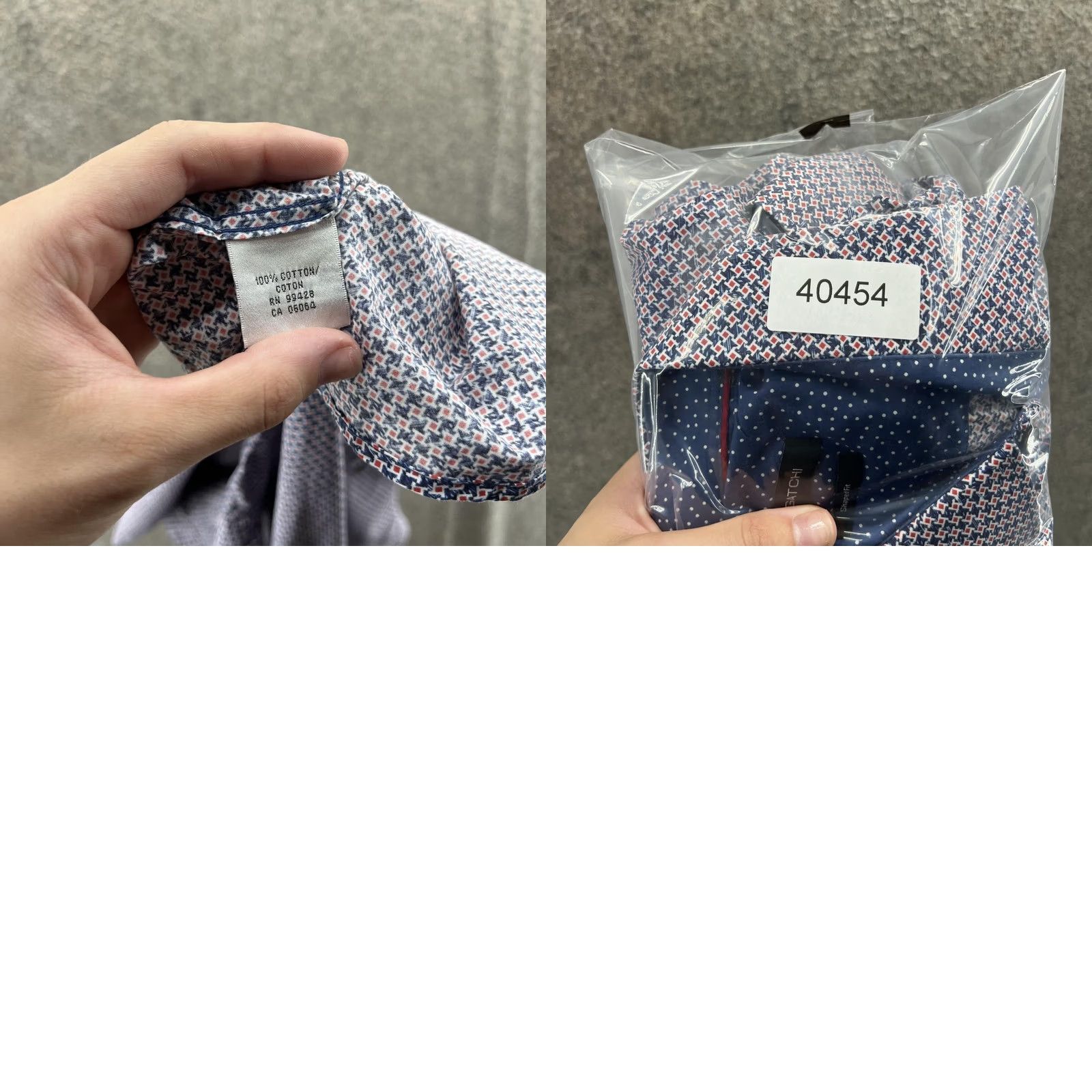 BUGATCHI Bugatchi Shirt Mens Large Blue Geometric Long Sleeve Button Front Casual Woven Size US L / EU 52-54 / 3 - 8 Thumbnail