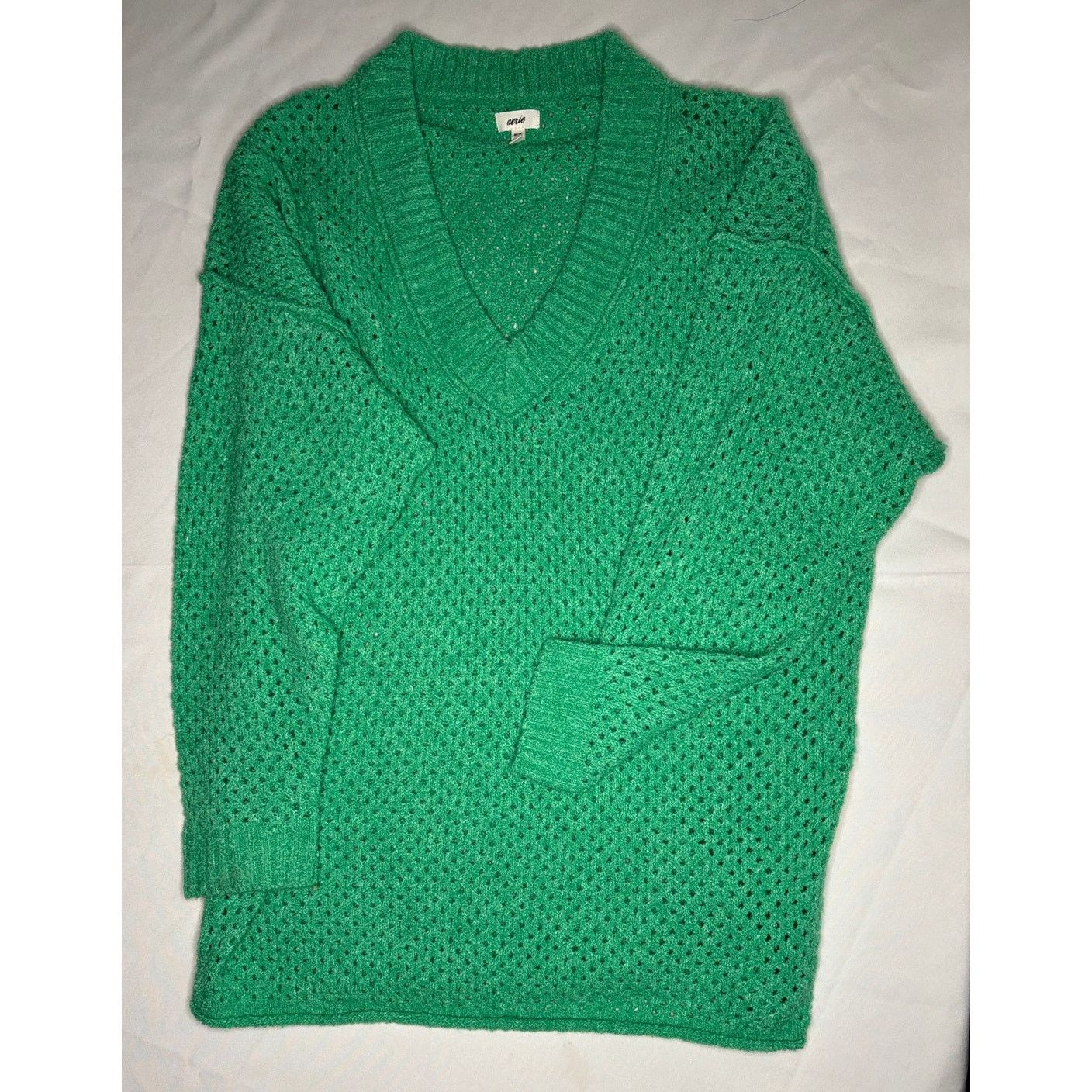 Other AERIE Women’s Open Weave Oversized V-Neck Sweater | Size M Size M / US 6-8 / IT 42-44 - 5 Thumbnail