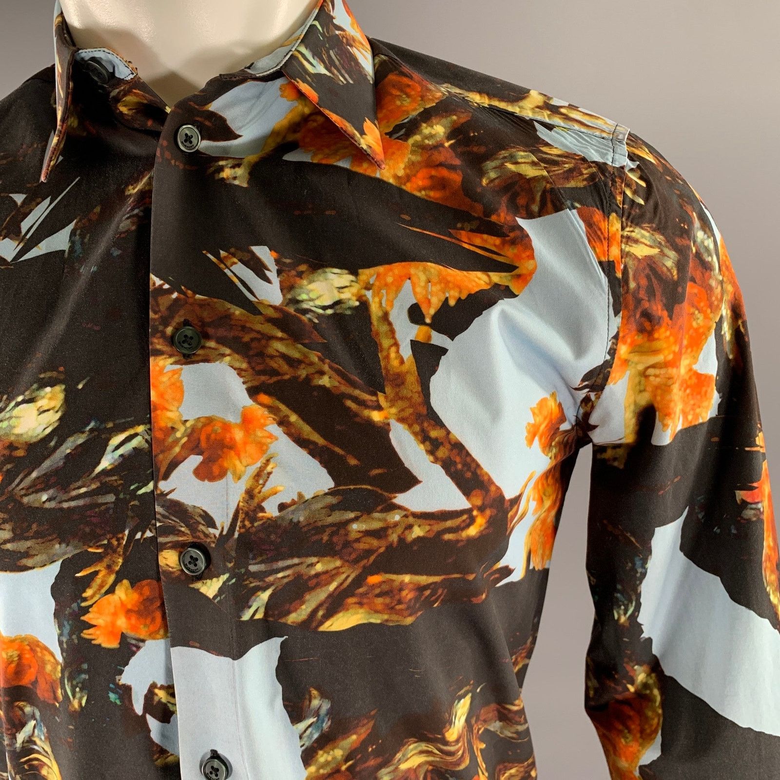 Givenchy GIVENCHY Black Orange Animal Print Cotton Long Sleeve Shirt Size US XS / EU 42 / 0 - 2 Thumbnail