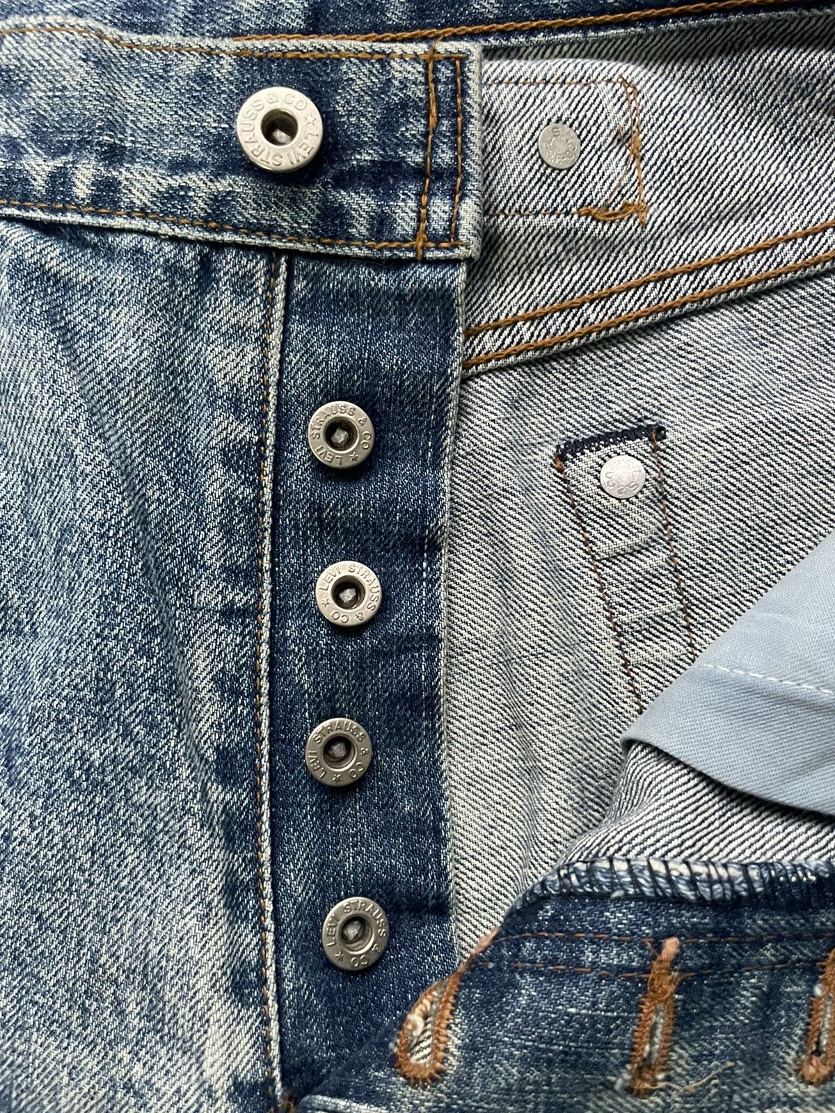 Levi's × Vintage Vintage Levis Lot 701 XX E Selvedge Denim Size US 33 - 25 Thumbnail