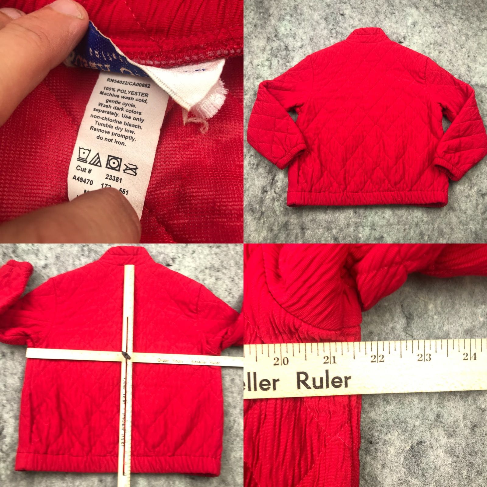 Vintage Susan Graver Womens Quilted Jacket Medium Red Pockets Shoulder Pads Zip Up Casual Synthetic Polyester Jacket Winter Fall Spring Summer Size M / US 6-8 / IT 42-44 - 8 Thumbnail