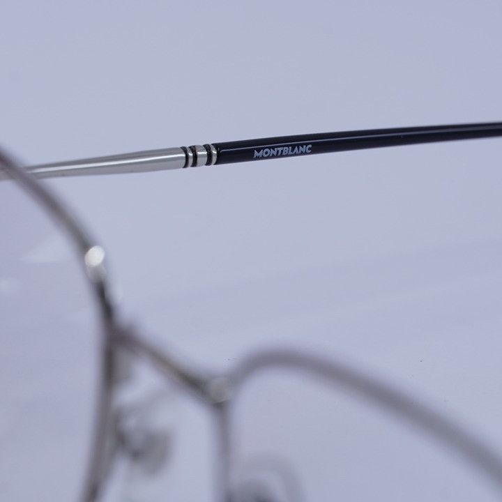 Montblanc Montblanc MB0129O 001 Eyeglasses Silver 49mm Geometric Frame Size ONE SIZE - 8 Thumbnail