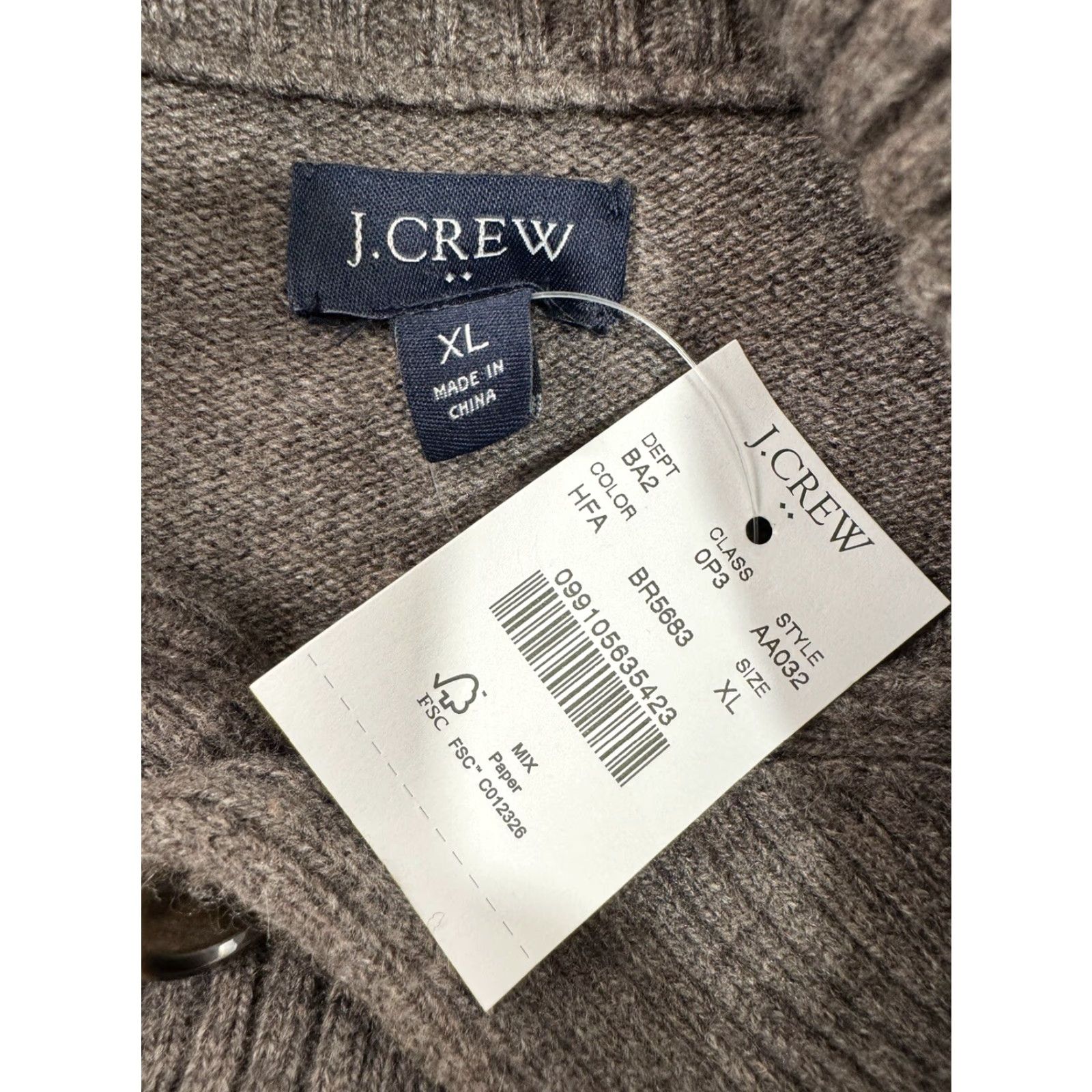 J.Crew J.CREW Sweater Wool Blend Shawl Mens XL Brown Tags New Tags Pullover Vintage? No Size US XL / EU 56 / 4 - 4 Thumbnail