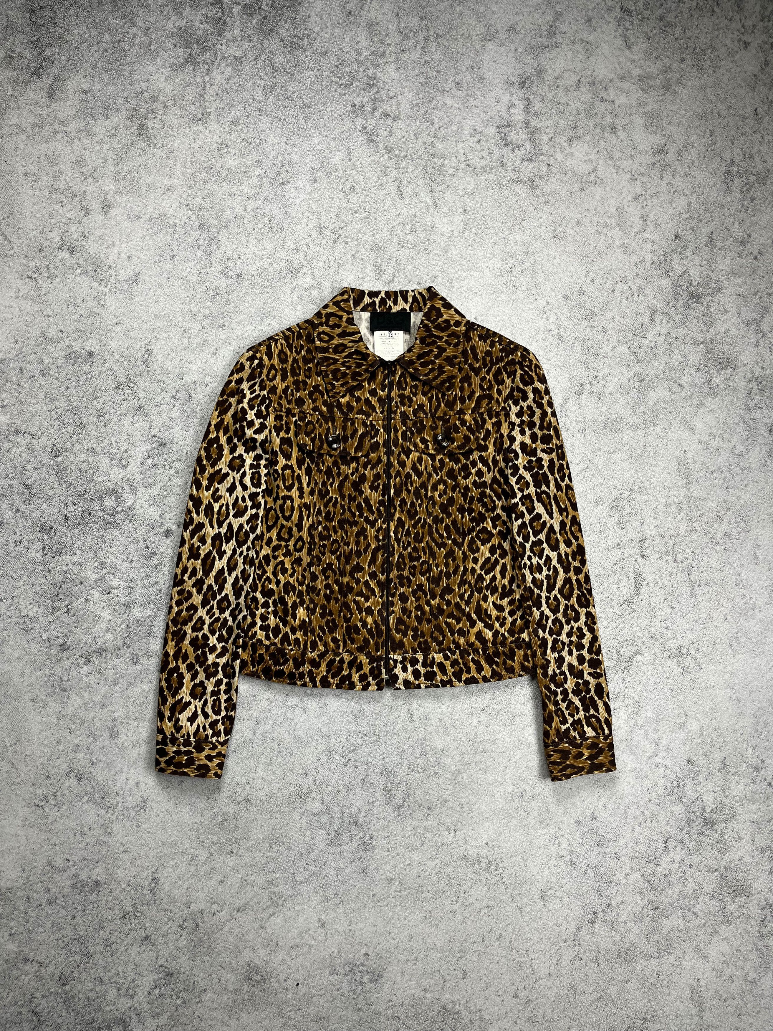 Image of Dolce Gabbana Vintage Dolce&gabbana Leopard Jacket Black Label, Men's (Size XS)