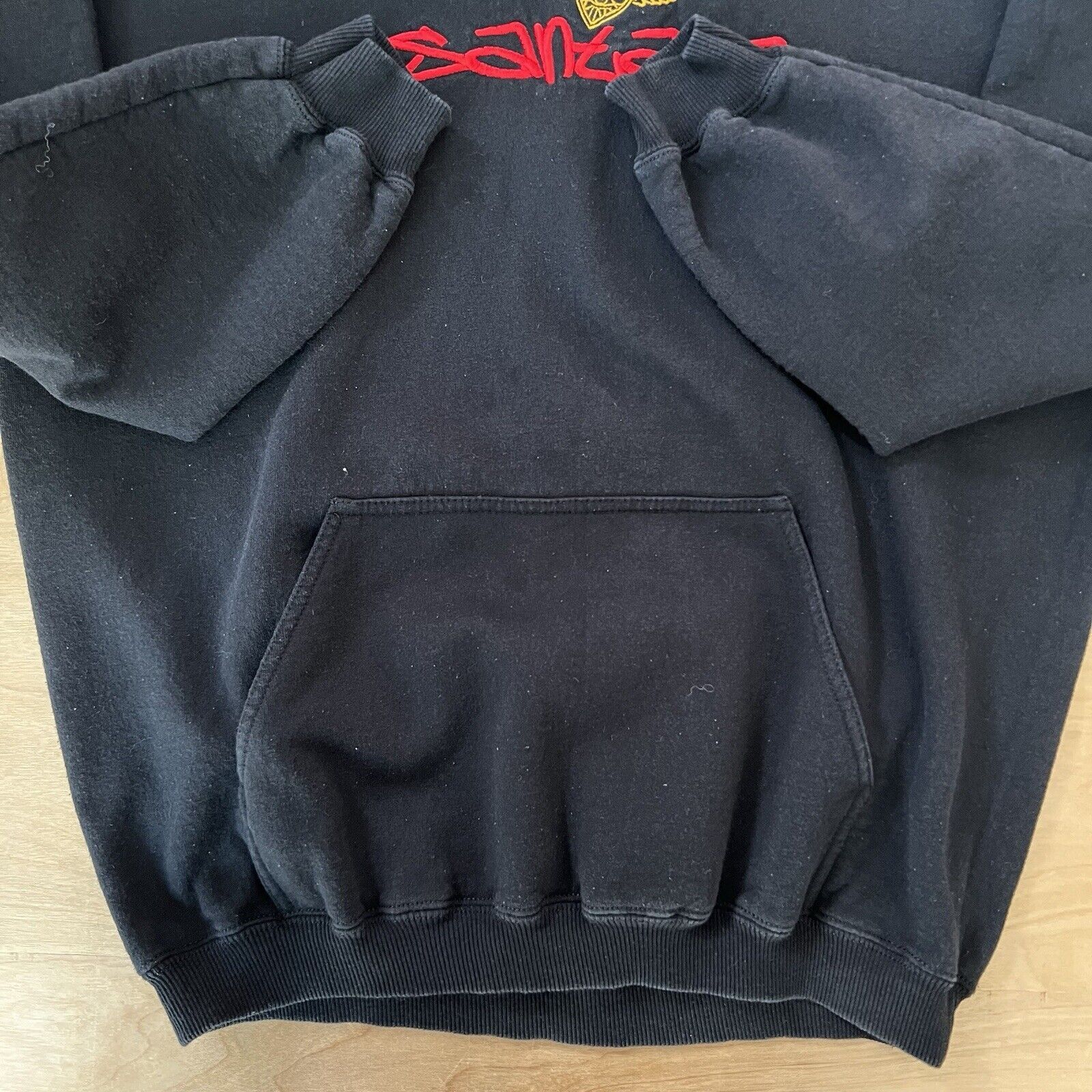 Band Tees × Vintage Vintage Carlos Santana Hoodie Large Black Hooded Pullover Size US L / EU 52-54 / 3 - 5 Thumbnail