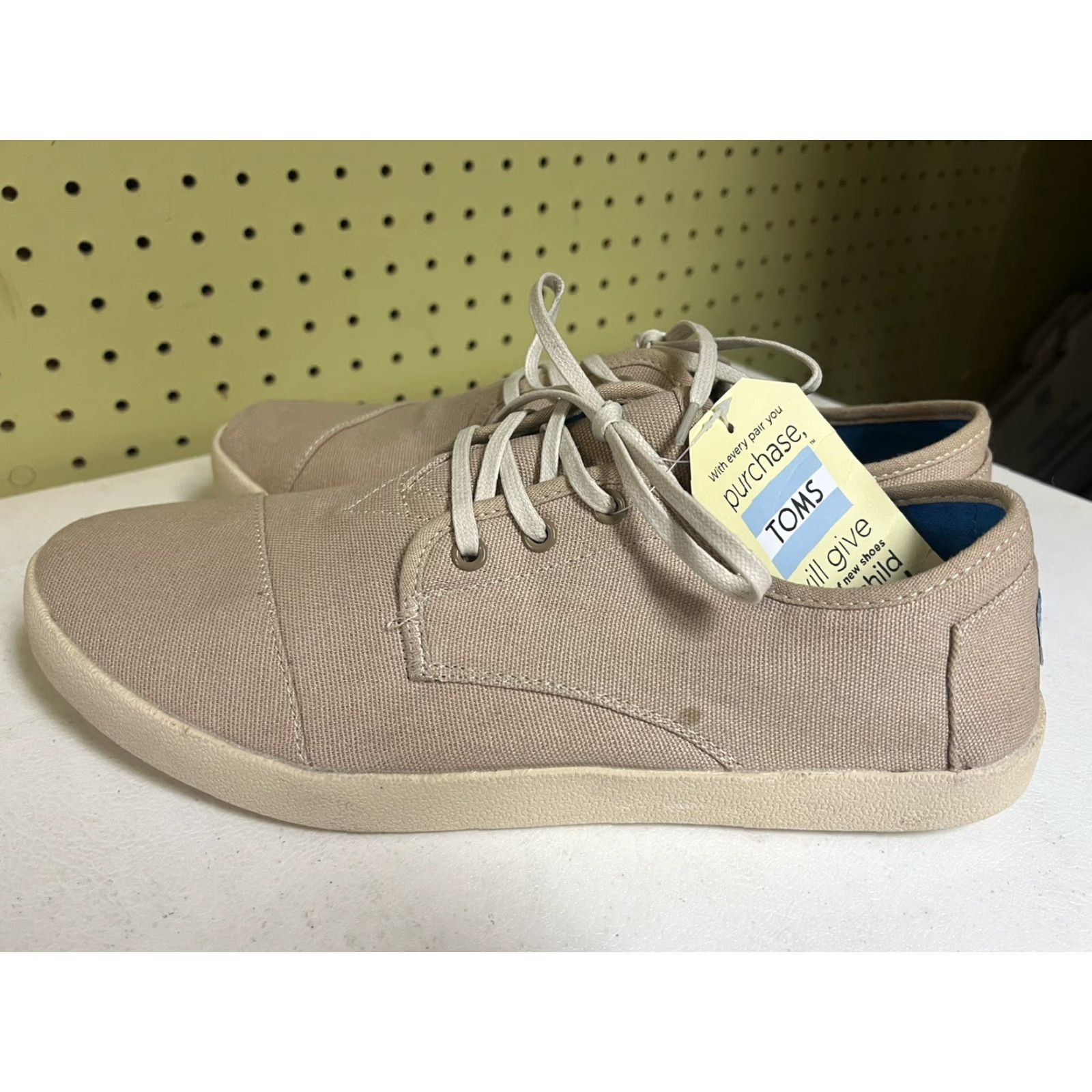 Toms Toms Shoes Mens 13 Paseo Casual Low Top Sneakers Tan Fabric Lace Up New Mens Shoes Size US L / EU 52-54 / 3 - 4 Thumbnail