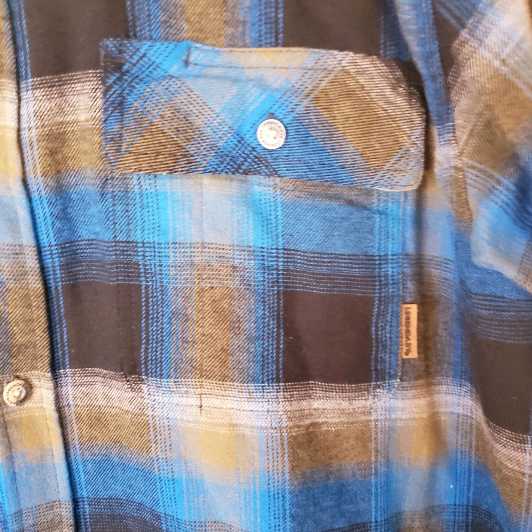 Vintage VINTAGE Legendary Whitetails Buck Camp Flannel Shirt XL Plaid Blue Cotton Long Sleeve Button-Up Pockets Mens Size US XL / EU 56 / 4 - 4 Thumbnail