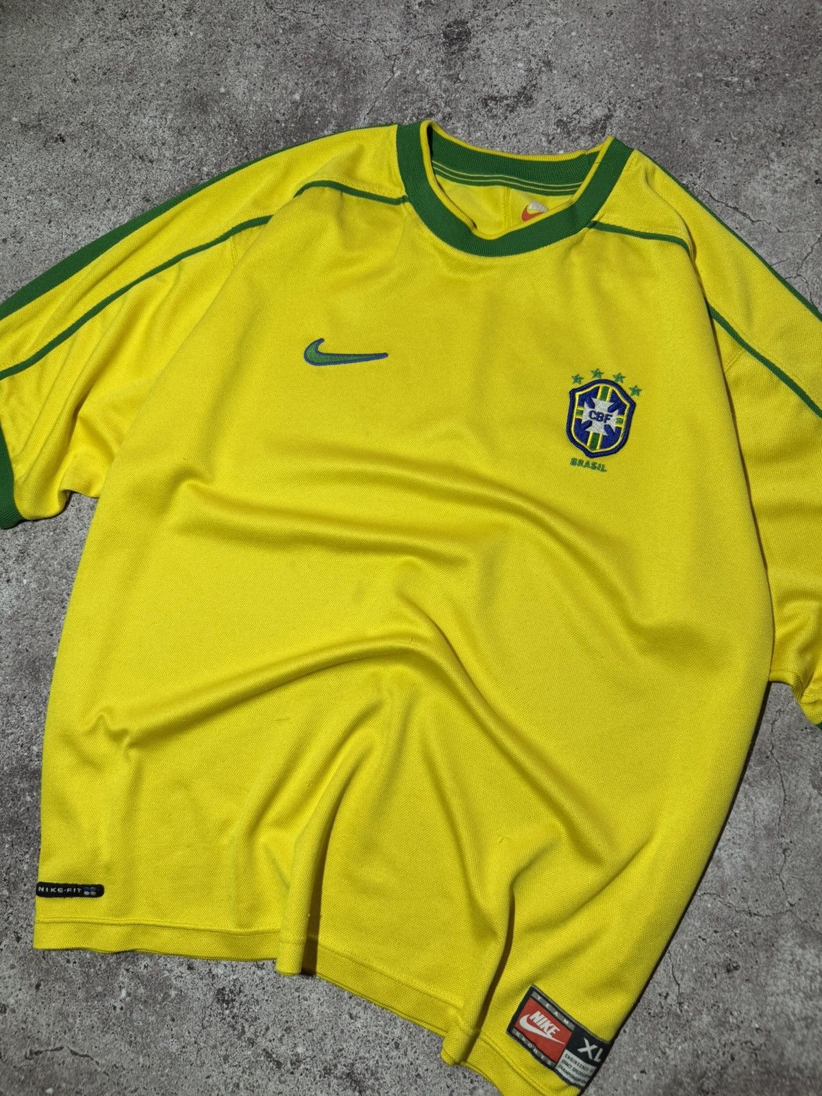Nike Nike Brasil 1998-00 Football Jersey Home Shirt National Team Size US XL / EU 56 / 4 - 2 Thumbnail