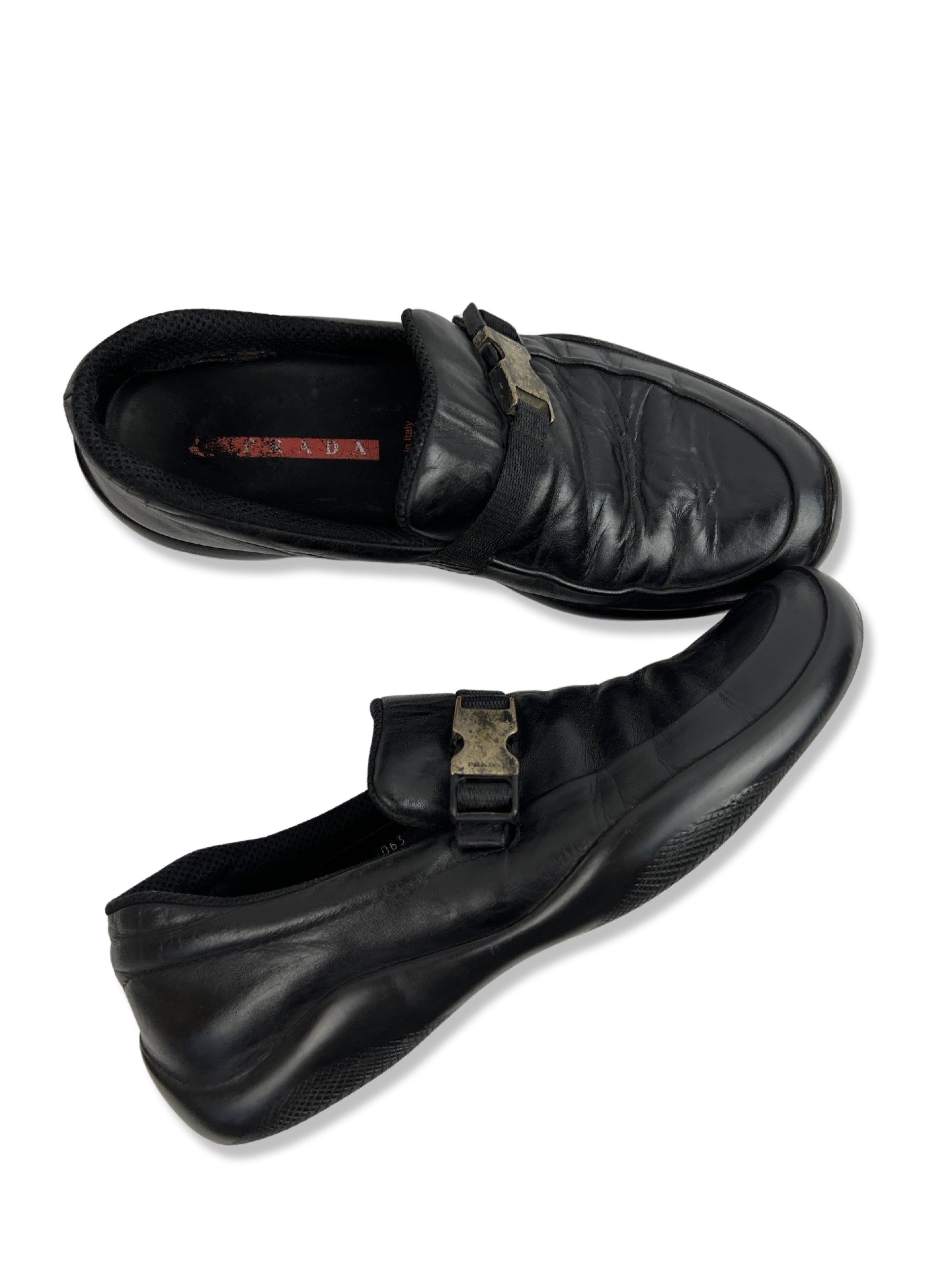 Prada × Vintage Vintage Prada Sport Leather Slip On Sneakers 