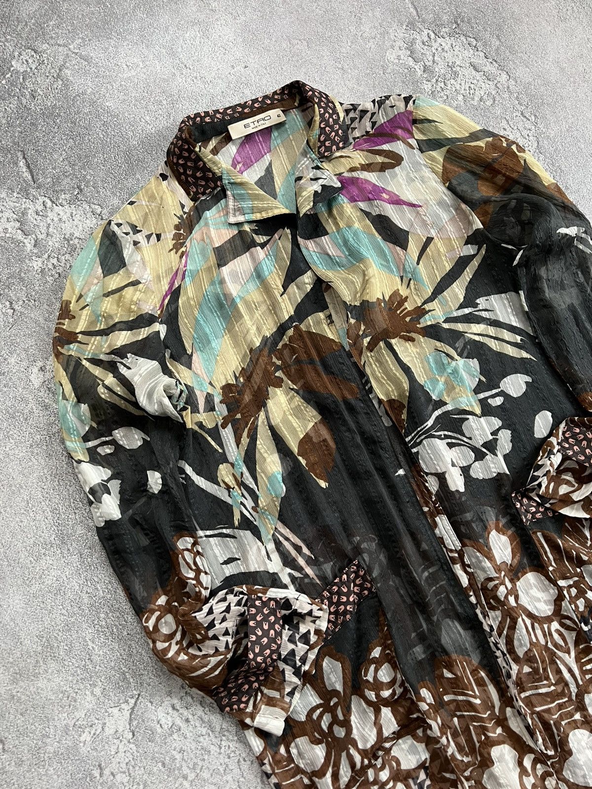 Etro Etro Silk Sheer Long Kimono Duster Floral Print Mesh Dress Size M / US 6-8 / IT 42-44 - 4 Thumbnail
