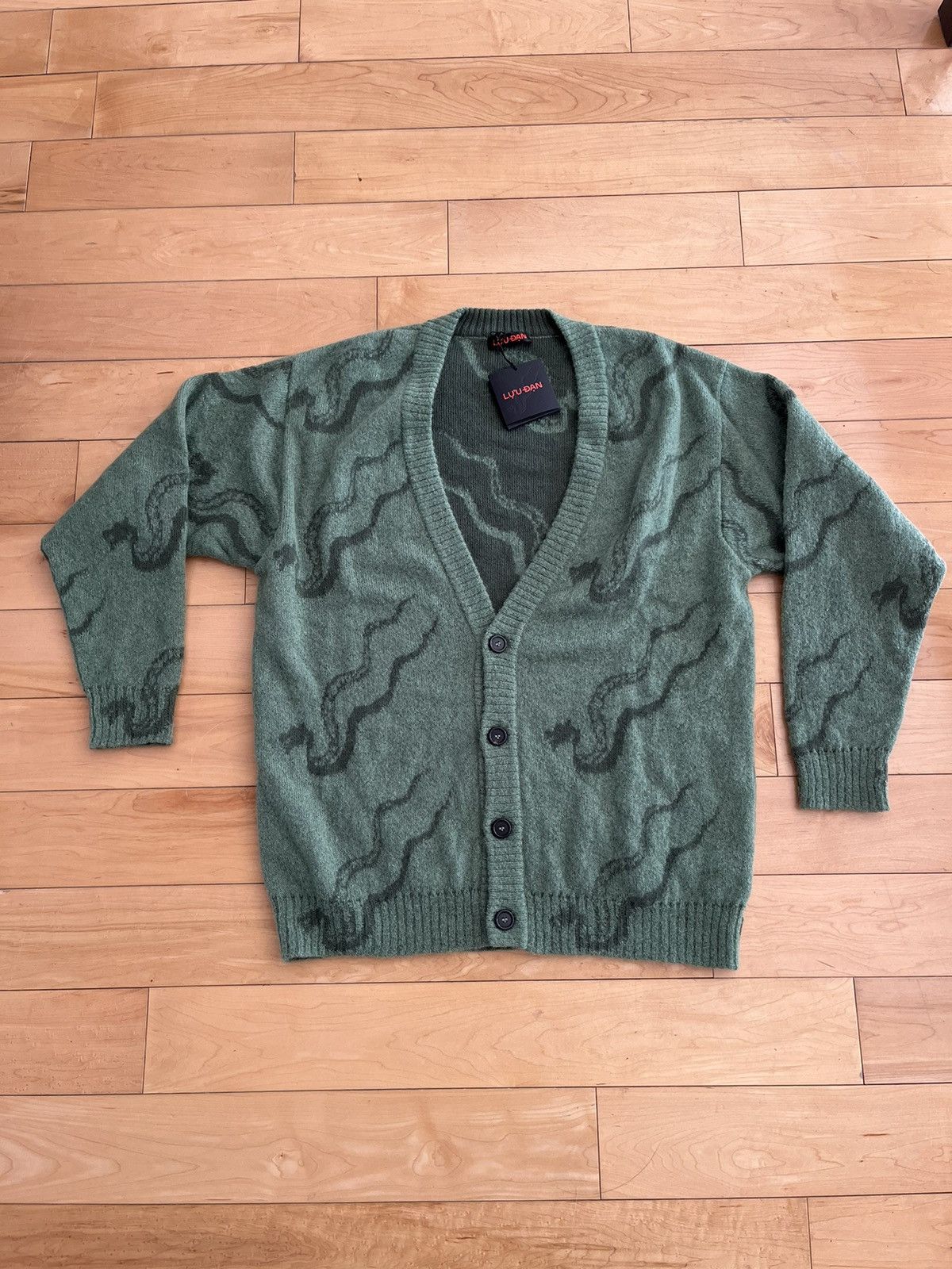 image of NWT - Luu Dan Mohair Serpents Cardigan in Green, Men's (Size Medium)