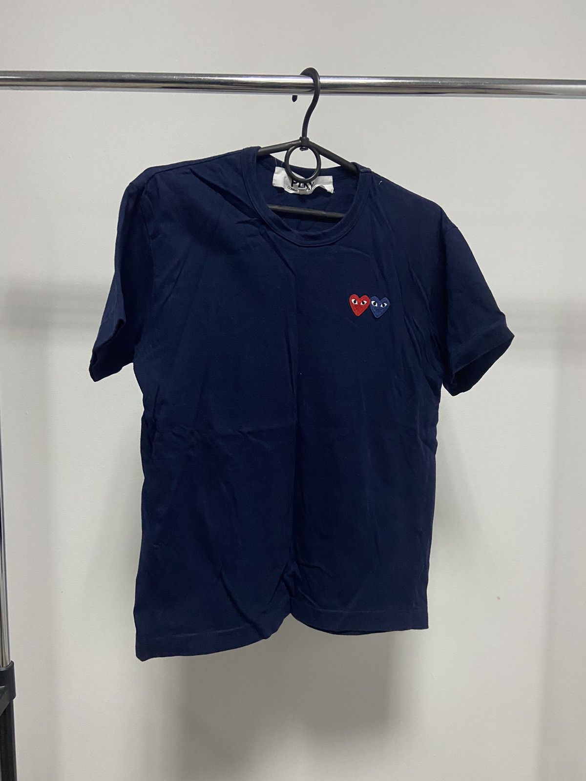 Comme des Garcons PLAY × Japanese Brand × Vintage Play Come Des Garcons Vintage T Shirt double Logo Japanese Size US M / EU 48-50 / 2 - 1 Thumbnail