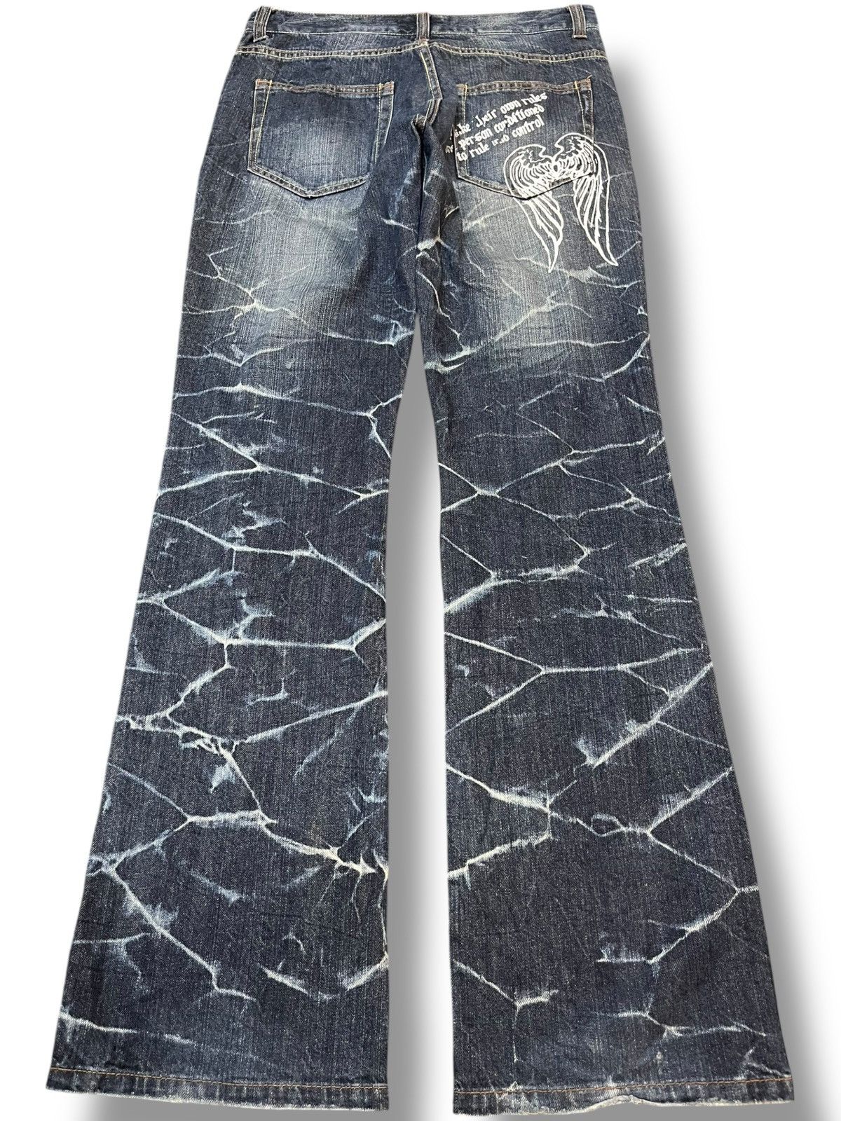 Beauty Beast × Japanese Brand × Le Grande Bleu (L.G.B.) Vintage Nylaus Clothing Flare Bootcut Honeycomb Denim Size US 30 / EU 46 - 7 Thumbnail