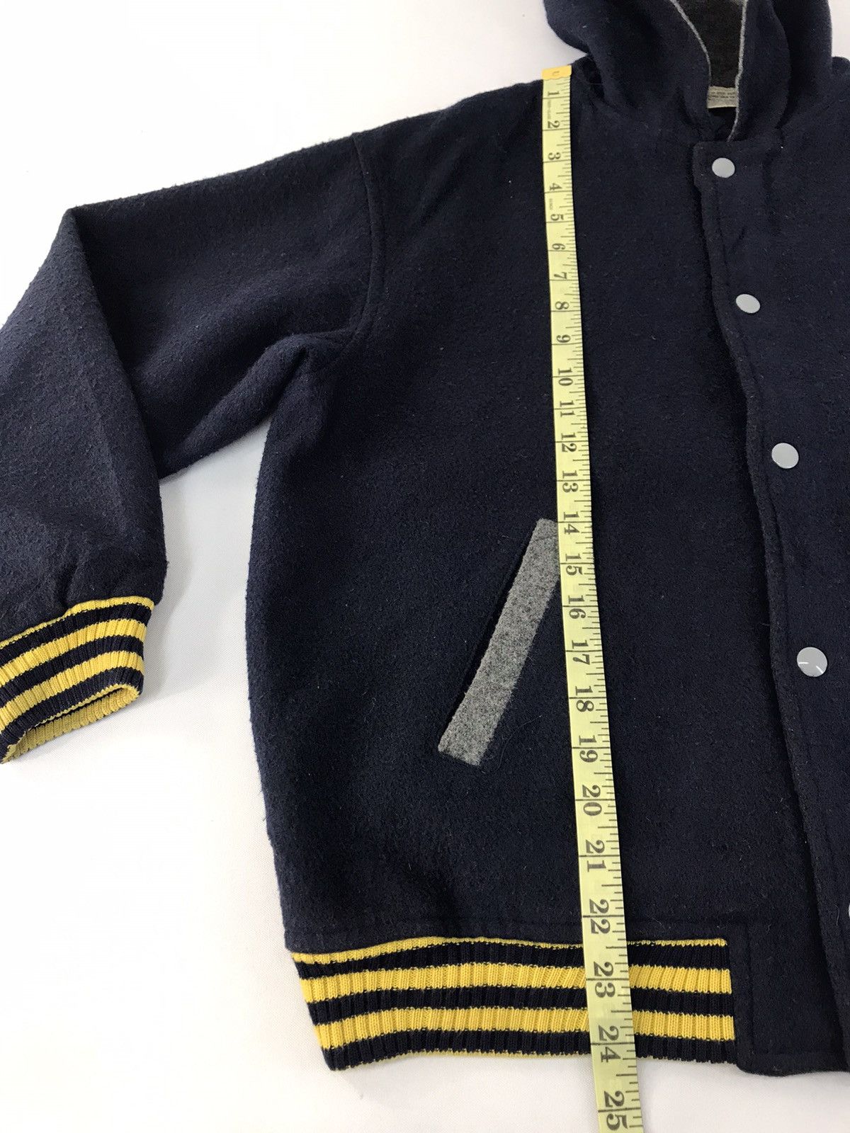 Japanese Brand Small Doll Network Varsity Hooded Jacket Wool Sleeve Size US L / EU 52-54 / 3 - 9 Thumbnail